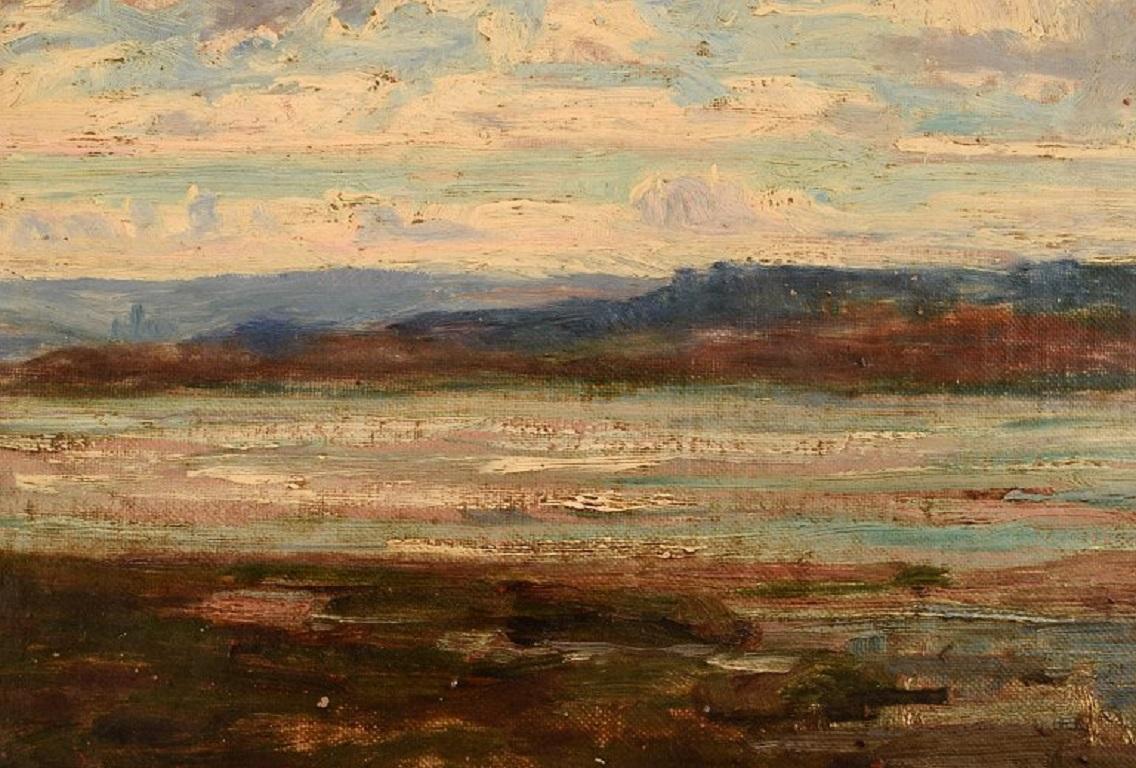 19th Century Abraham Hulk Jr, Listed British Artist, Oil on Board, Landscape For Sale