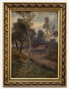 Abraham Hulk Junior (1851-1922) – Ölgemälde, Cottage in the Woods, frühes 20. Jahrhundert