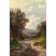 Abraham Hulk Junior, Autumnal Landscape With Father & Child