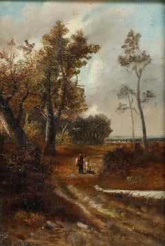 Abraham Hulk Jr. (1851-1922) - Late 19th Century Oil, An Autumnal Walk