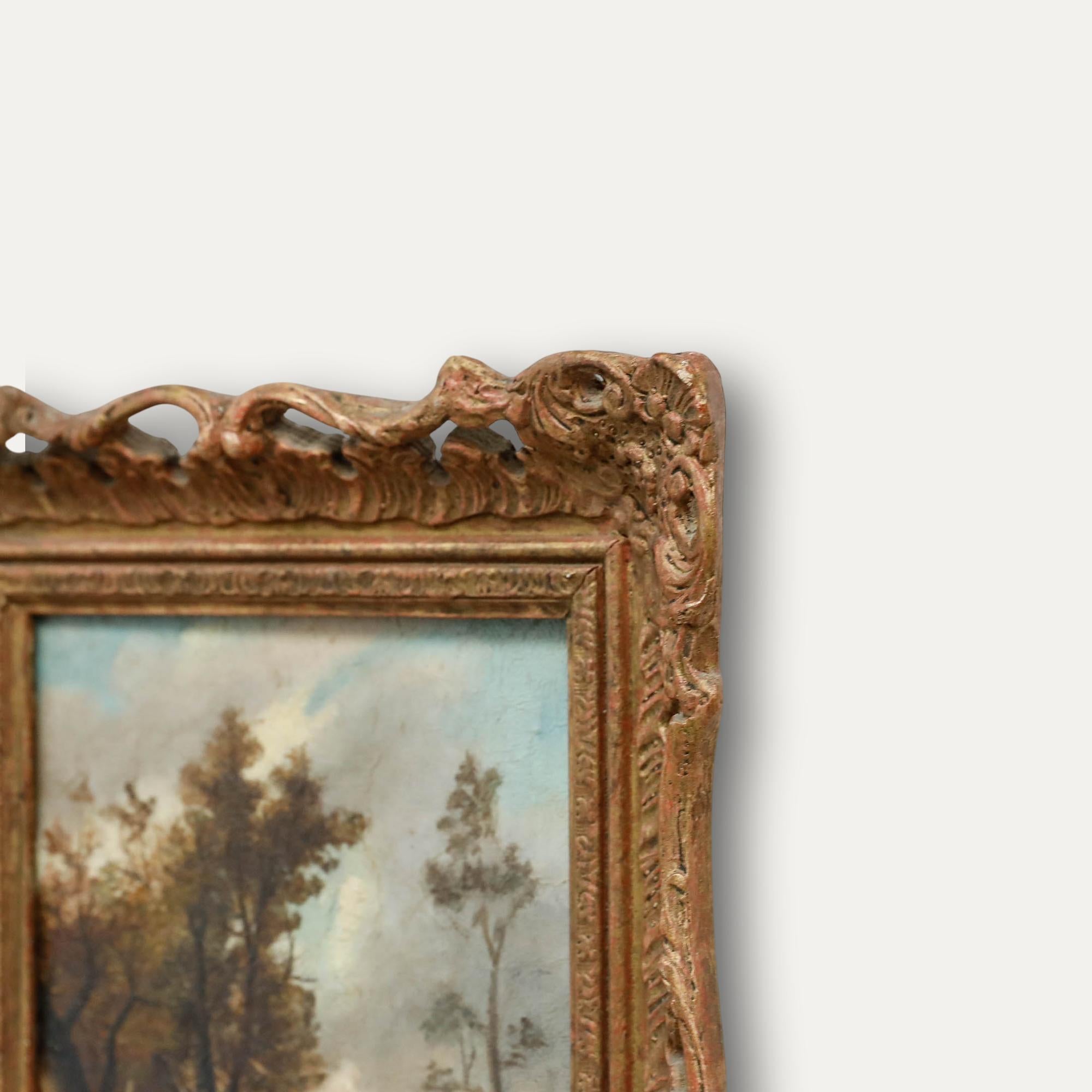 Abraham Hulk Jr. (1851-1922) - Óleo de finales del siglo XIX, Un paseo otoñal en venta 1