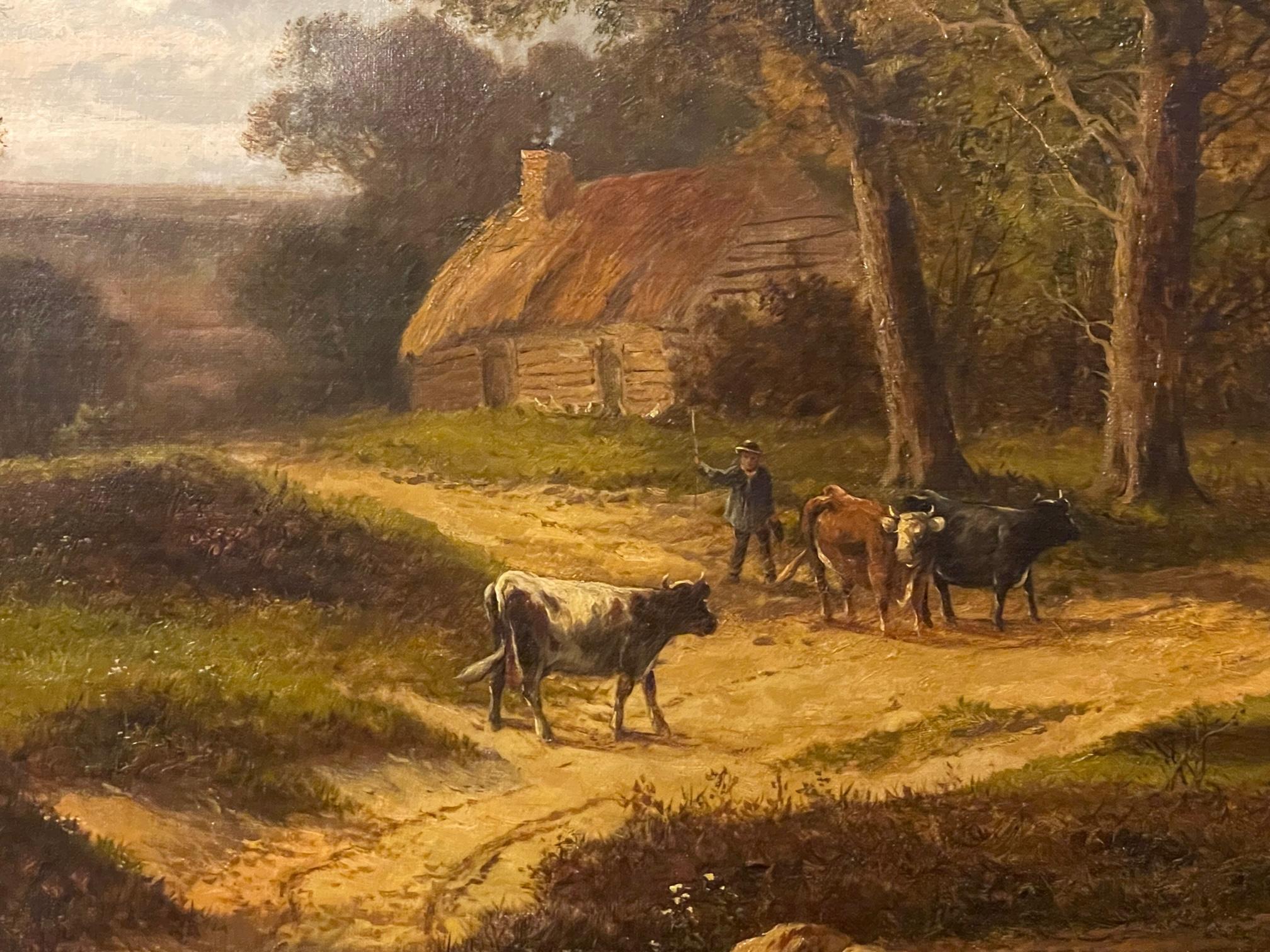 Maison de campagne - Naturalisme Painting par Abraham Hulk the Younger
