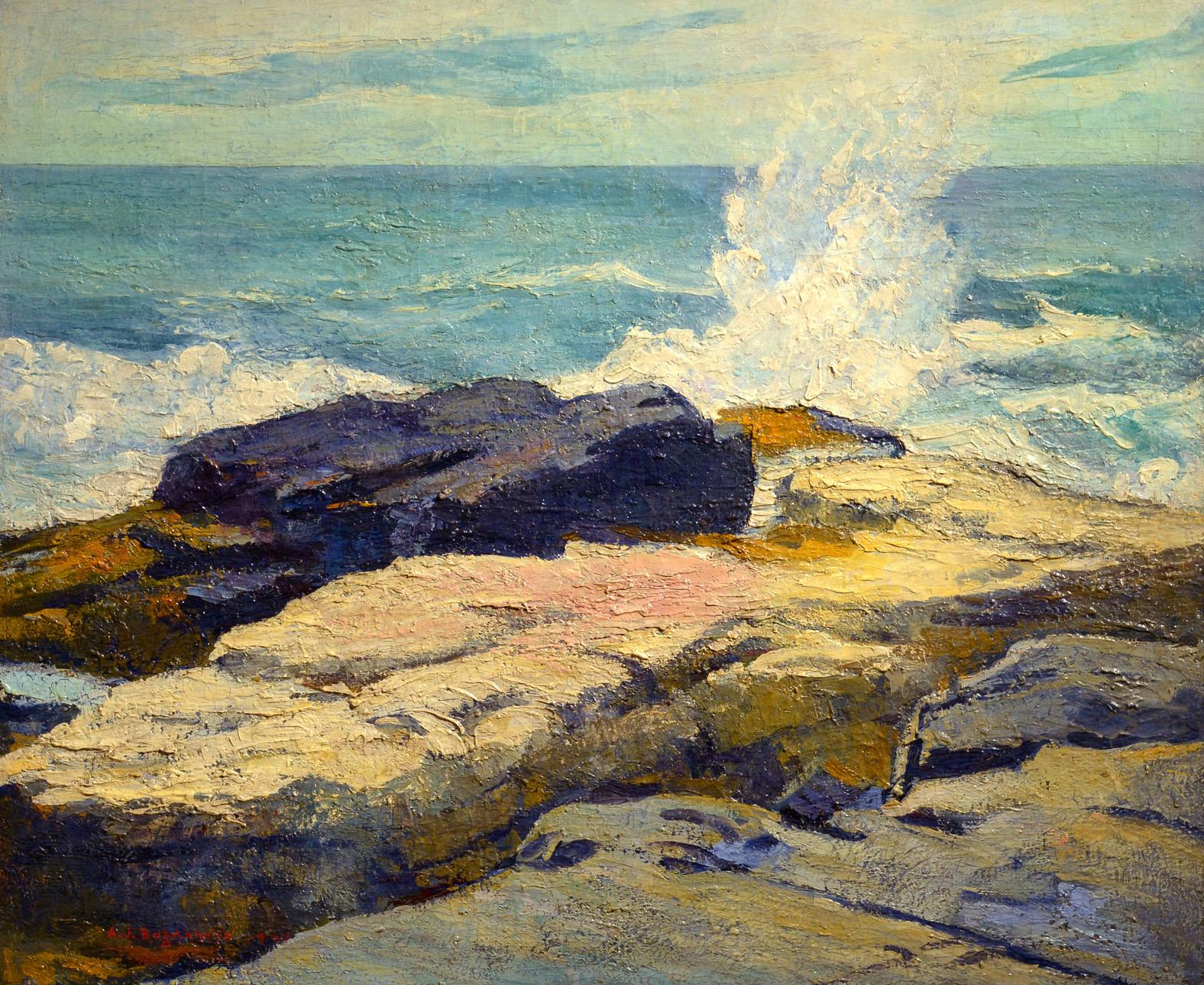 Abraham Jacob Bogdanove Landscape Painting - Morning Seas, Monhegan