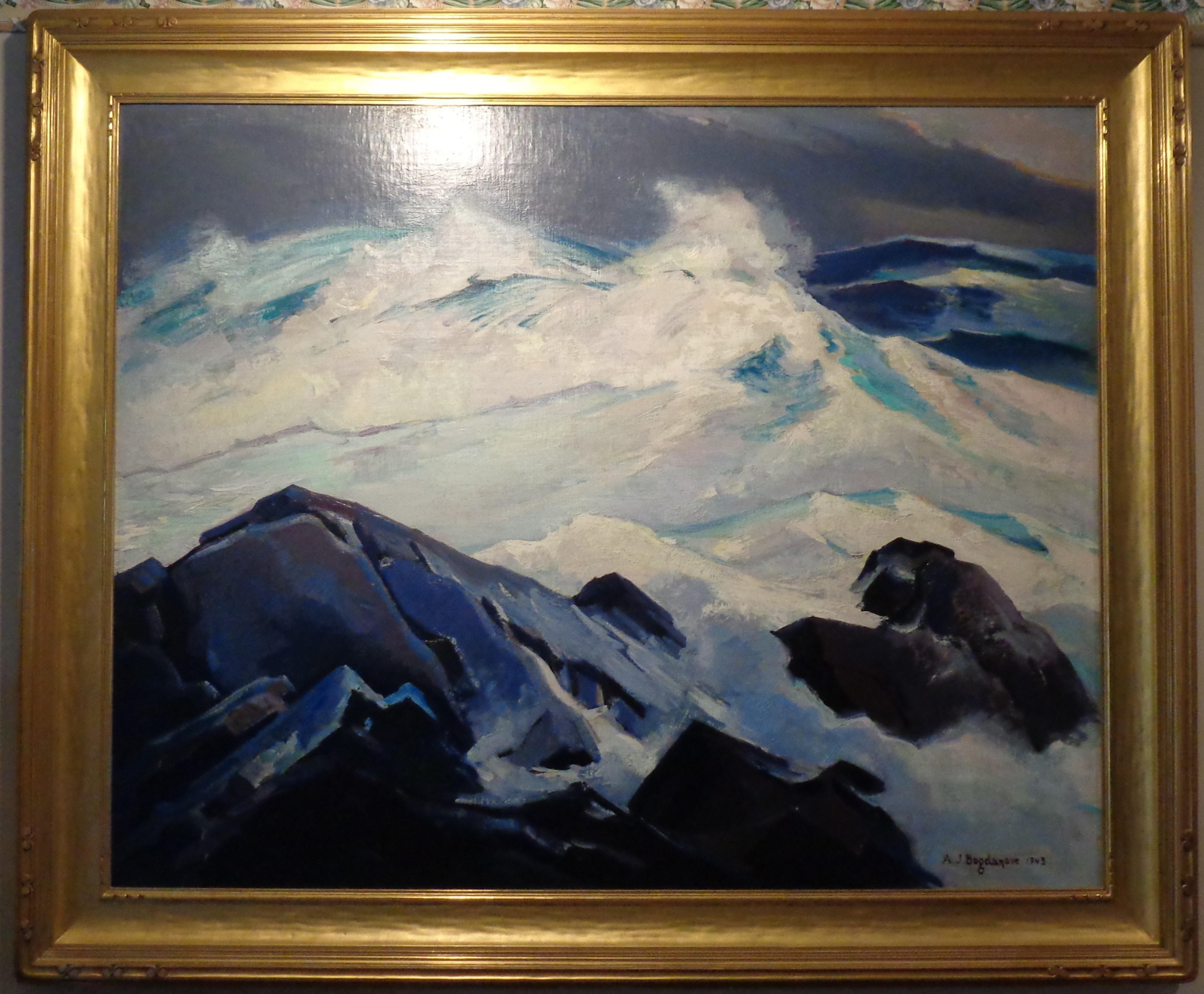 Abraham Jacob Bogdanove Landscape Painting -  Russian American Impressionist Artist Abraham J Bogdanov oil paintingThe Squall