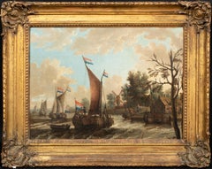 Dutch Ships On The River, 17th Century 