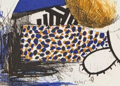"Senza titolo II", incisione astratta di Abraham Lacalle, 2004, 15x12,5 pollici