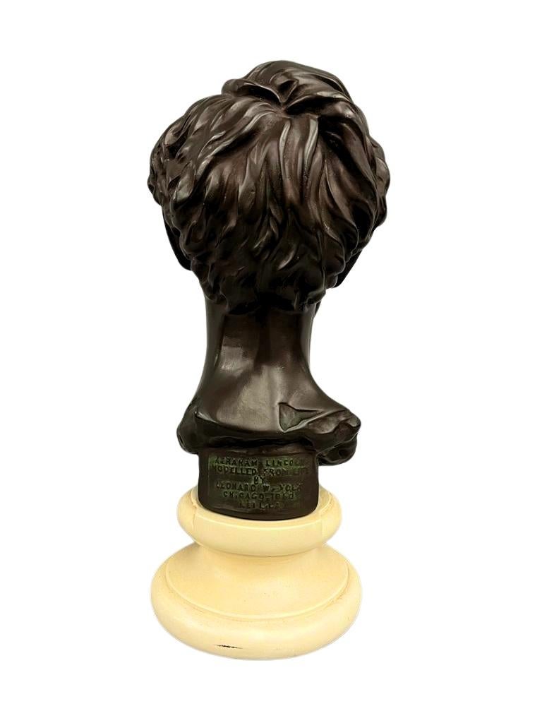 American Abraham Lincoln Bronze Bust, after Leonard W. Volk, 20th Century