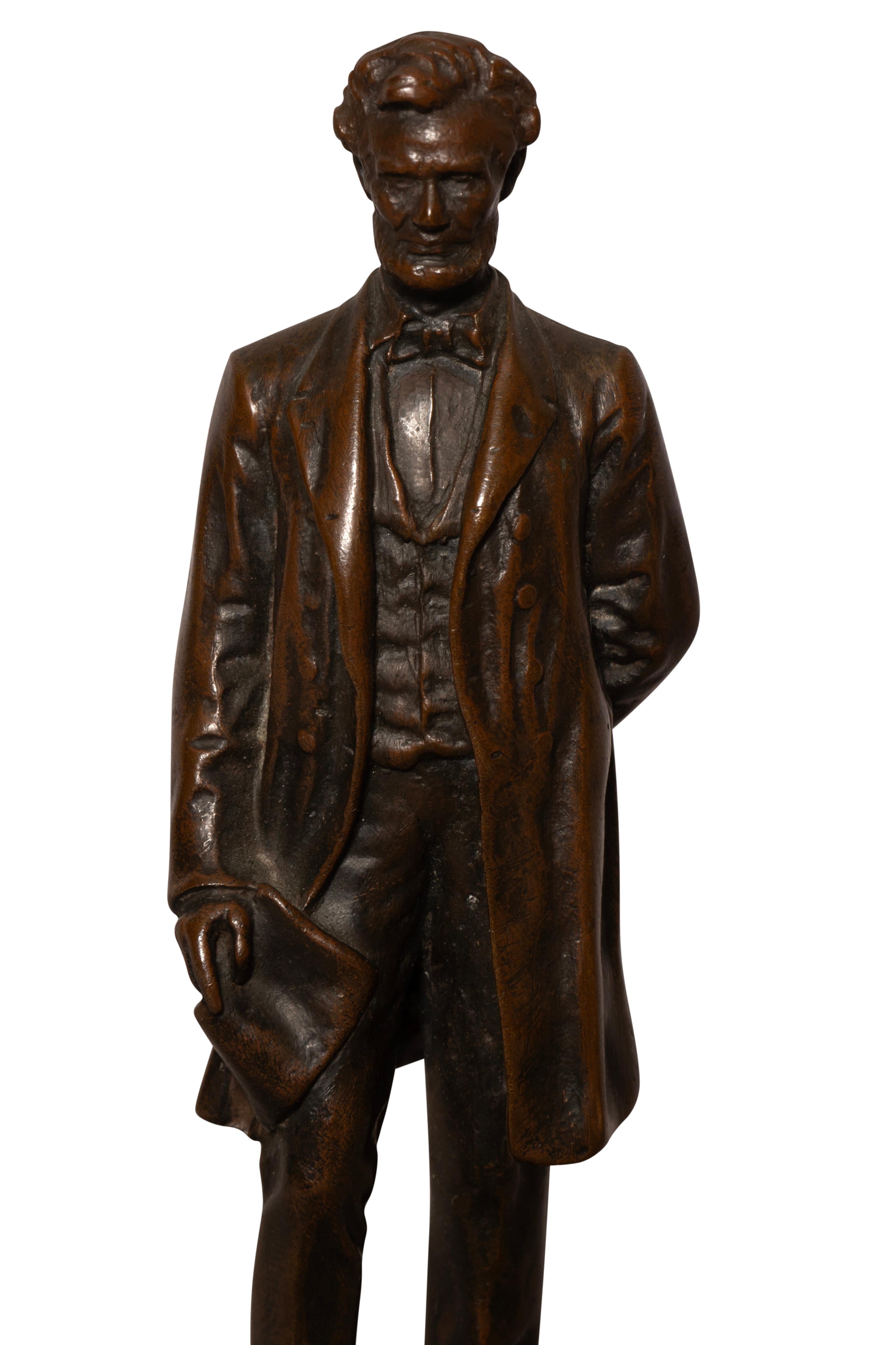 Abraham Lincoln Bronze By George E Bissell In Good Condition For Sale In Essex, MA