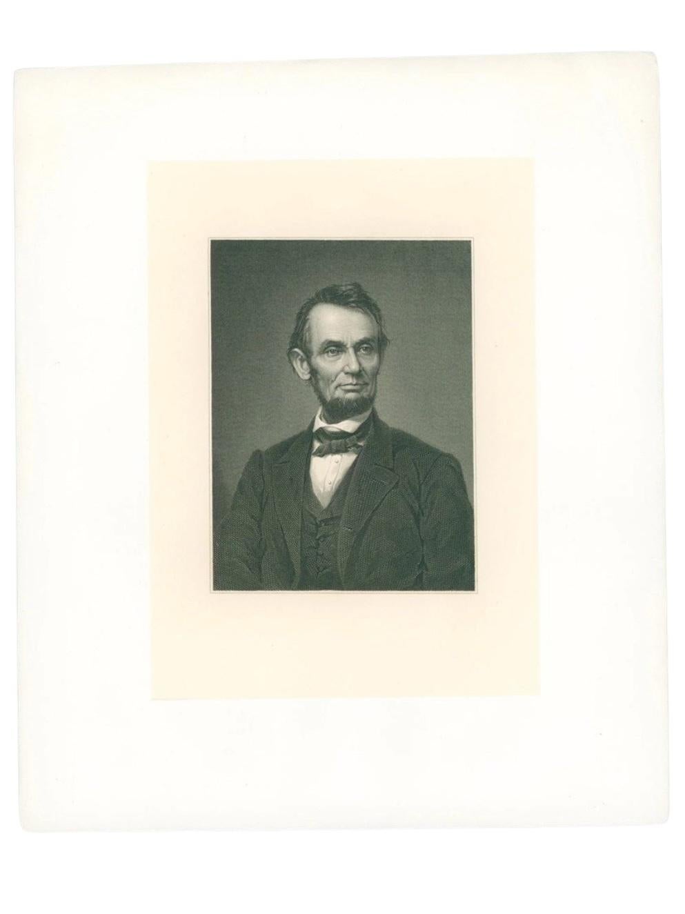 Engraved Abraham Lincoln Engraving, after Mathew Brady, 1881 For Sale
