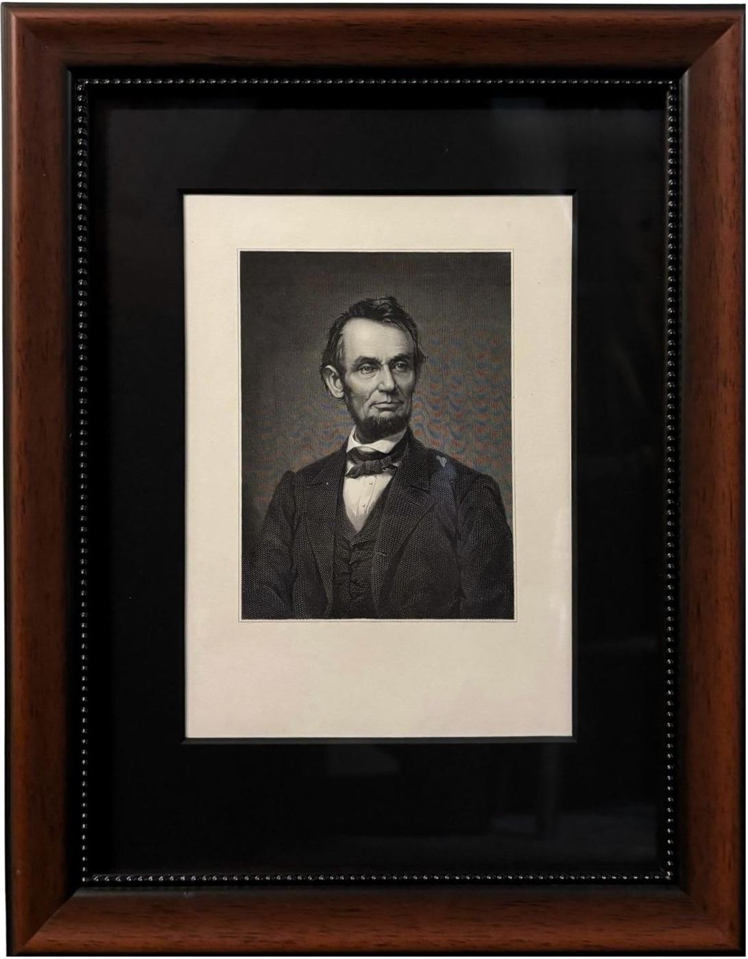 Abraham Lincoln Engraving, after Mathew Brady, 1881 In Good Condition For Sale In Colorado Springs, CO