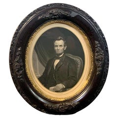 "Abraham Lincoln" Oval Portrait Lithograph, Late 19th Century