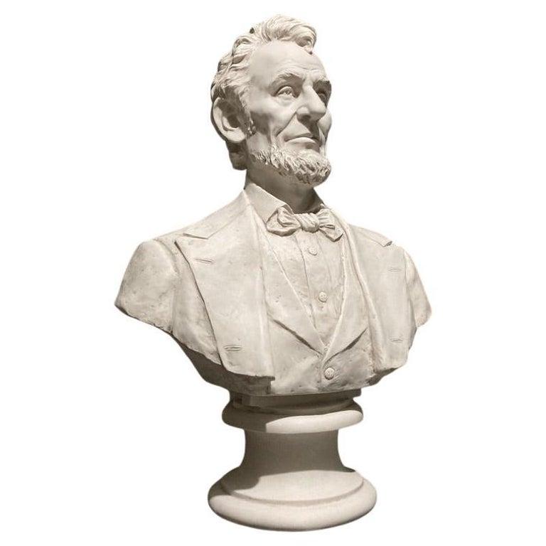 XX secolo Scultura con busto ritratto di Abraham Lincoln, 20° secolo in vendita