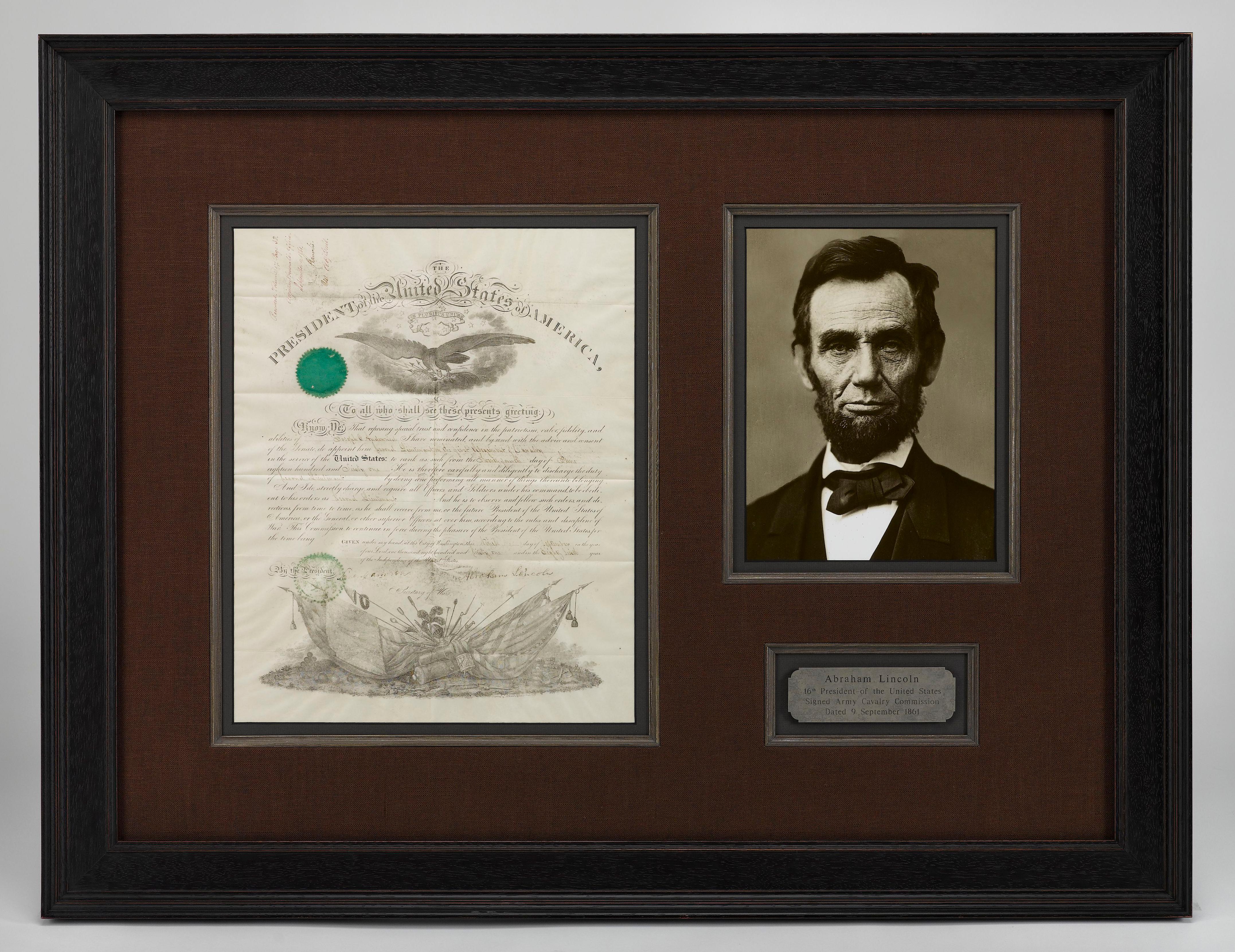 Abraham Lincoln Signed Military Commission, Dated September 9 1861 For Sale 2