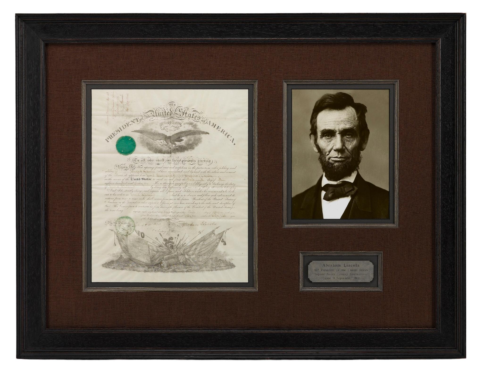 Abraham Lincoln Signed Military Commission, Dated September 9 1861 For Sale