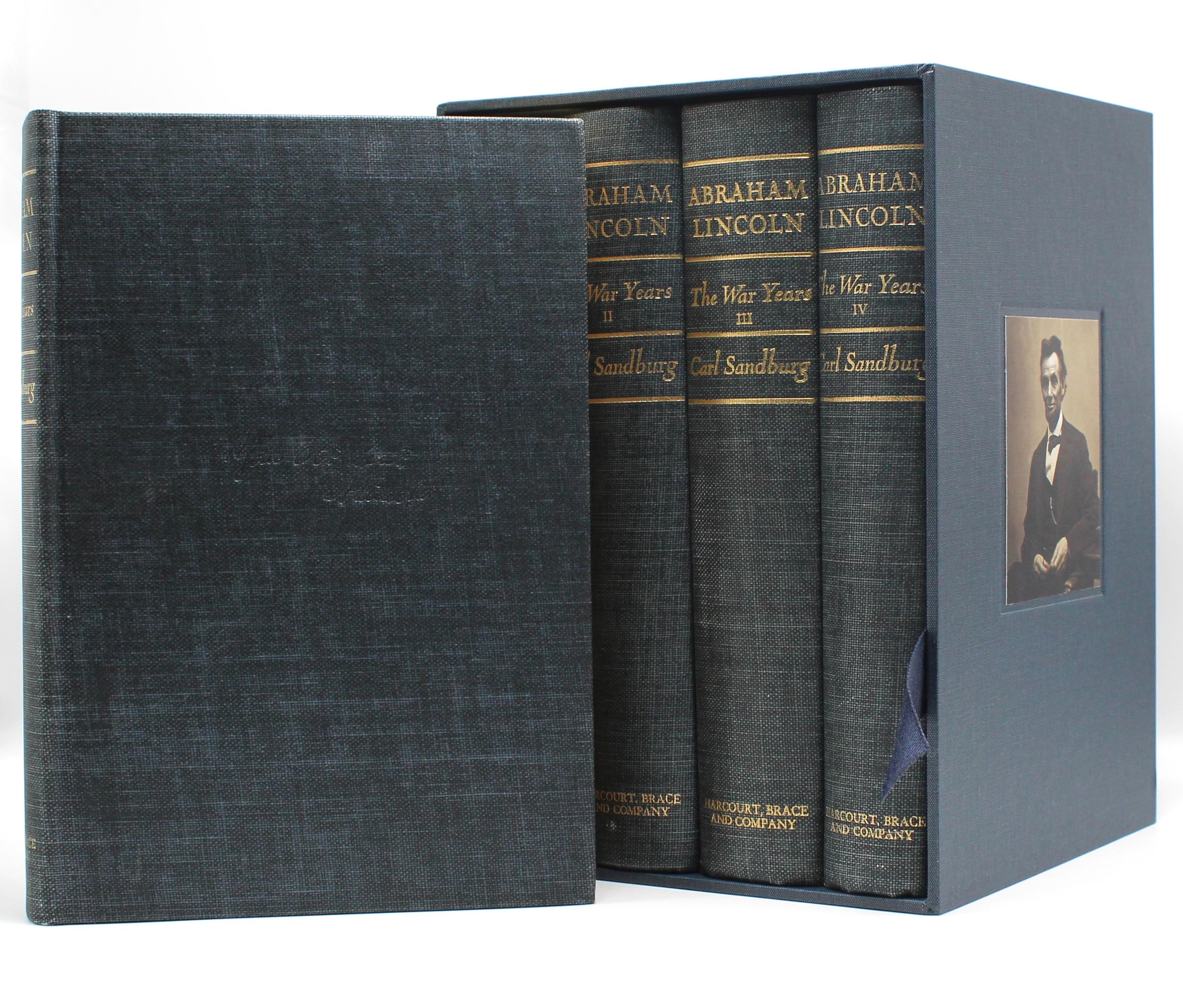 Mid-20th Century Abraham Lincoln The War Years by Carl Sandburg, 4 Vol. Set, 1st Trade Ed, 1939