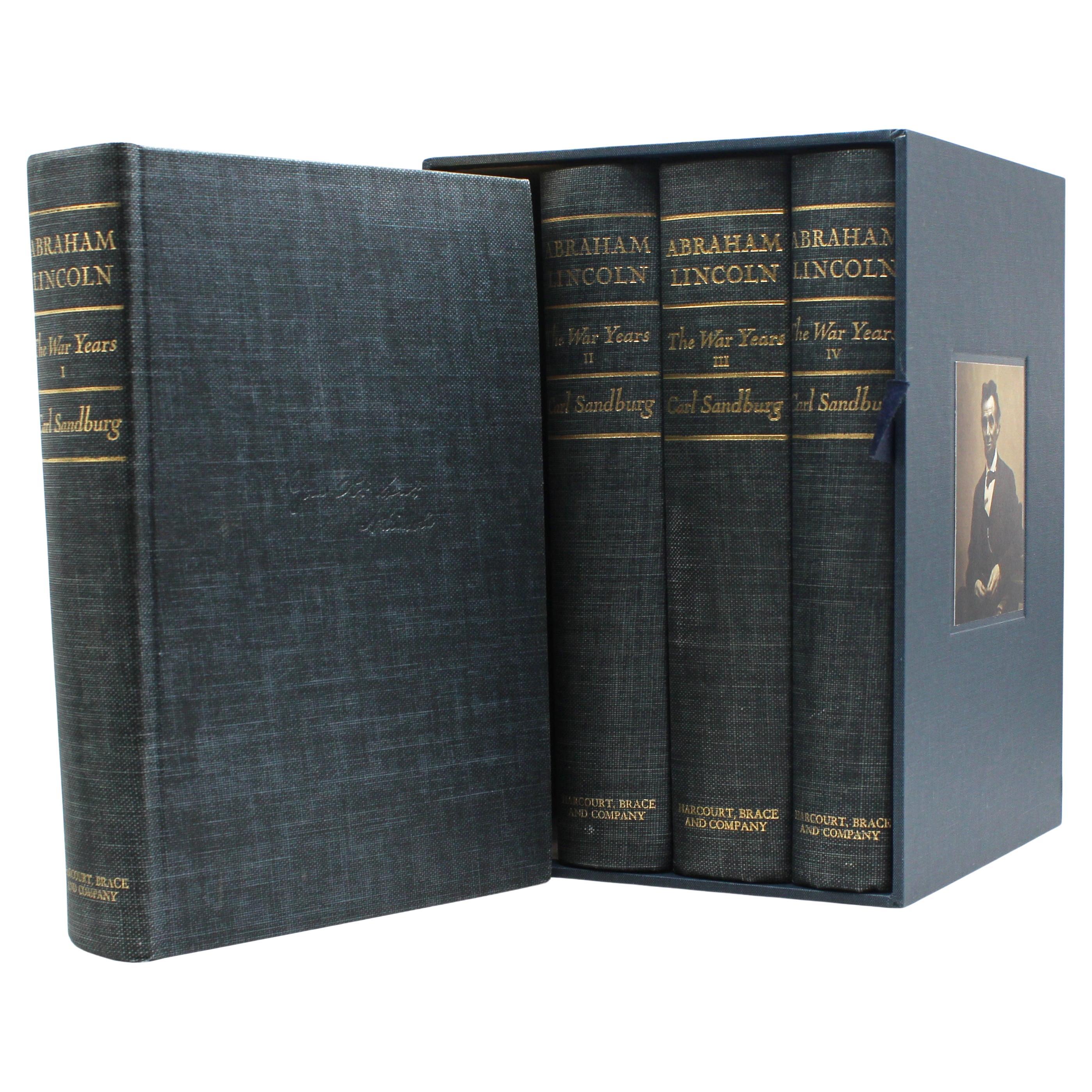 Abraham Lincoln The War Years by Carl Sandburg, 4 Vol. Set, 1st Trade Ed, 1939