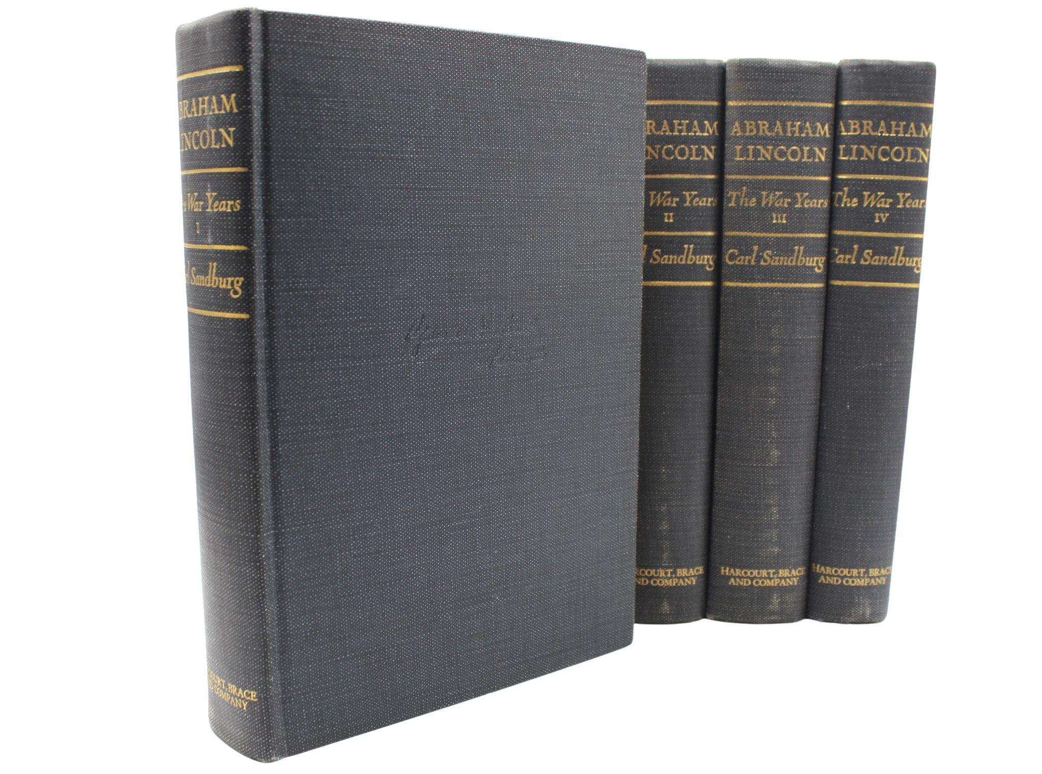 Abraham Lincoln: The War Years by Carl Sandburg, Four Vol Set, First Trade Ed. 2