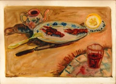 Abraham Mintchine "Still Life" Circa 1920, School of Paris Cardboard Canvas