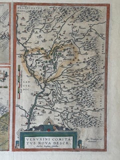 Mapa del atlas de Abraham Ortelius, coloreado a mano, «Gallia Narbonensis», hacia 1600