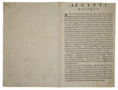 Aegypti Map - Original Etching by Abraham Ortelius - 1584
