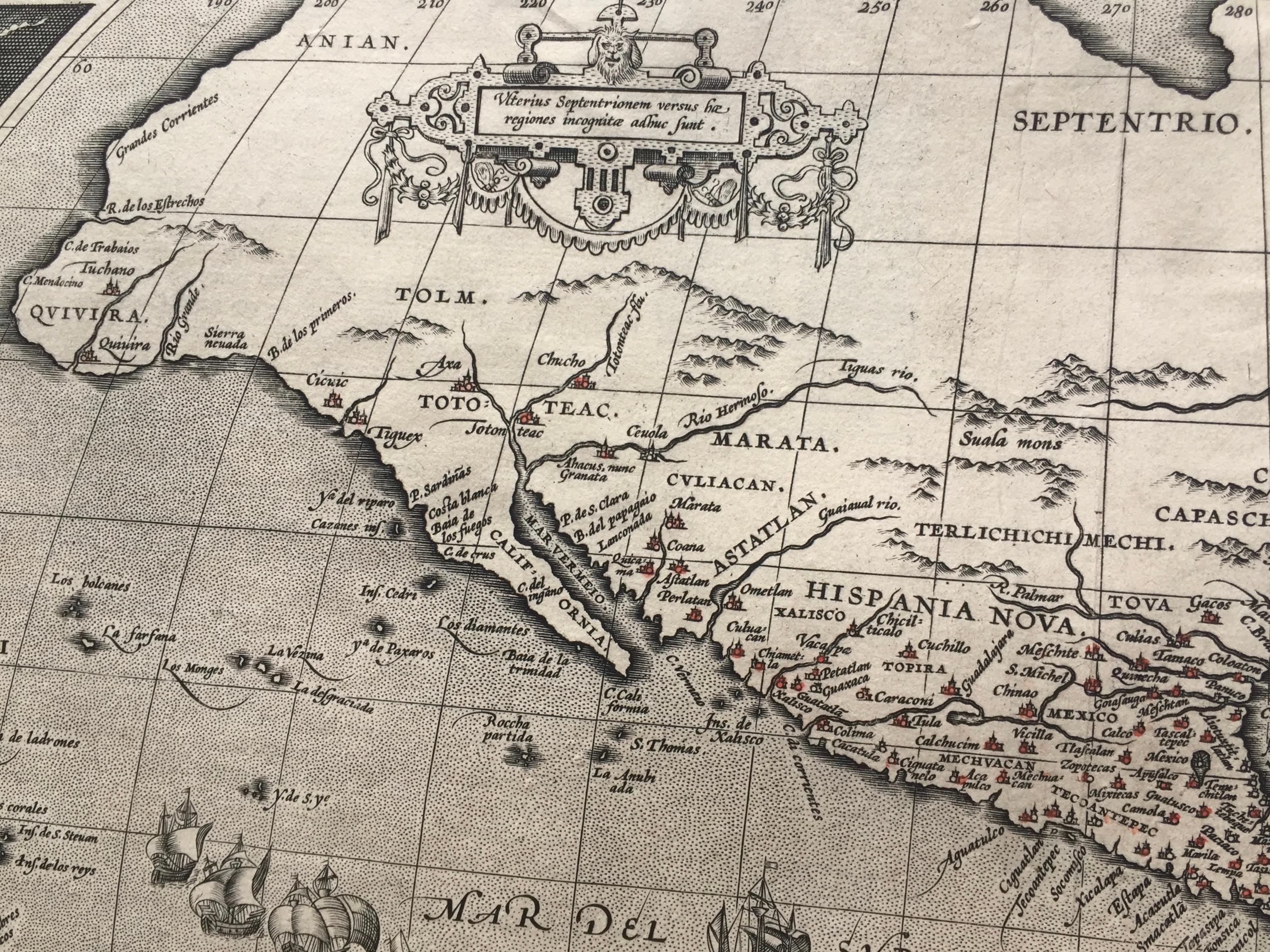 AMERICAE - Sive Novi Orbis, Nova Descriptio – Print von Abraham Ortelius