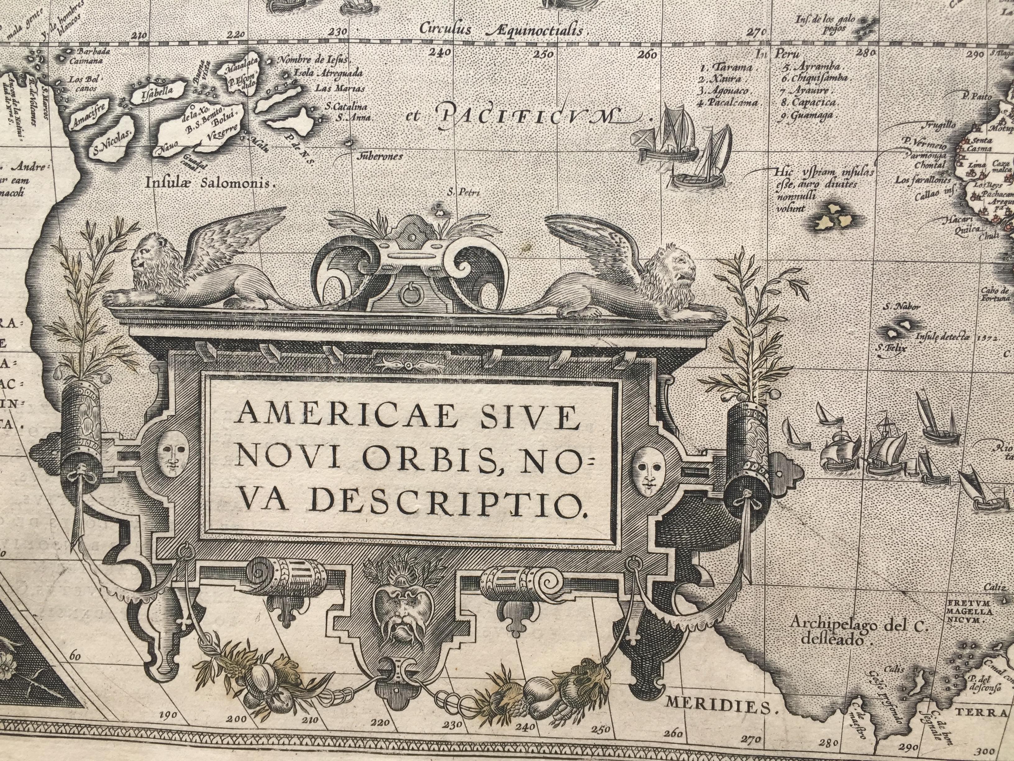 AMERICAE - Sive Novi Orbis, Nova Descriptio (Alte Meister), Print, von Abraham Ortelius