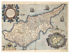 Map of Cyprus - Original Etching by Abraham Ortelius - 1584