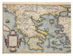 Map of Greece - Original Etching by Abraham Ortelius - 1584