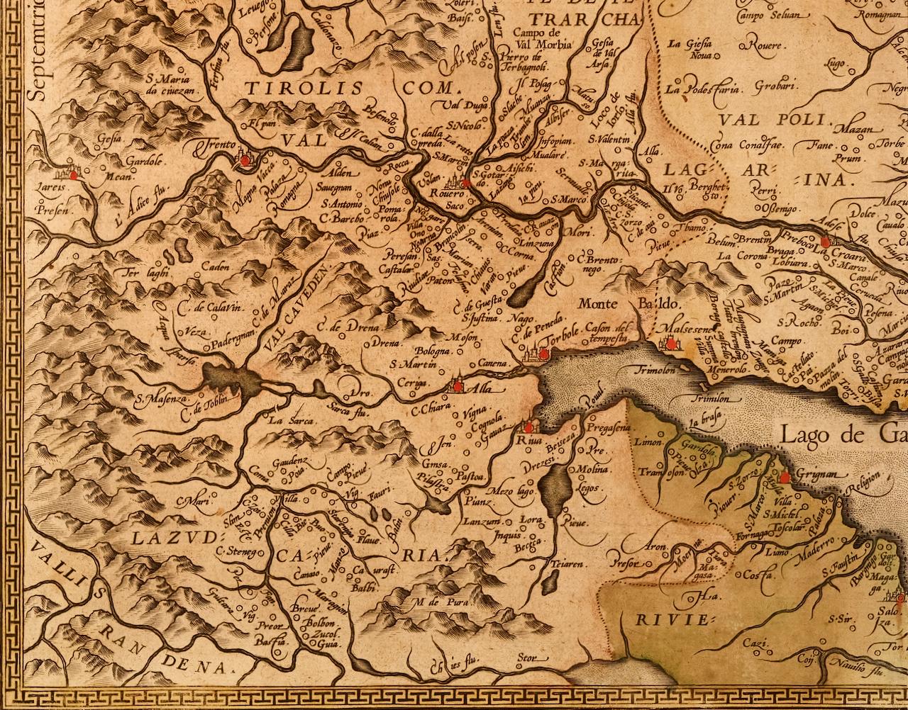 Norditalien: Eine handkolorierte Karte des 16. Jahrhunderts von Abraham Ortelius im Angebot 4