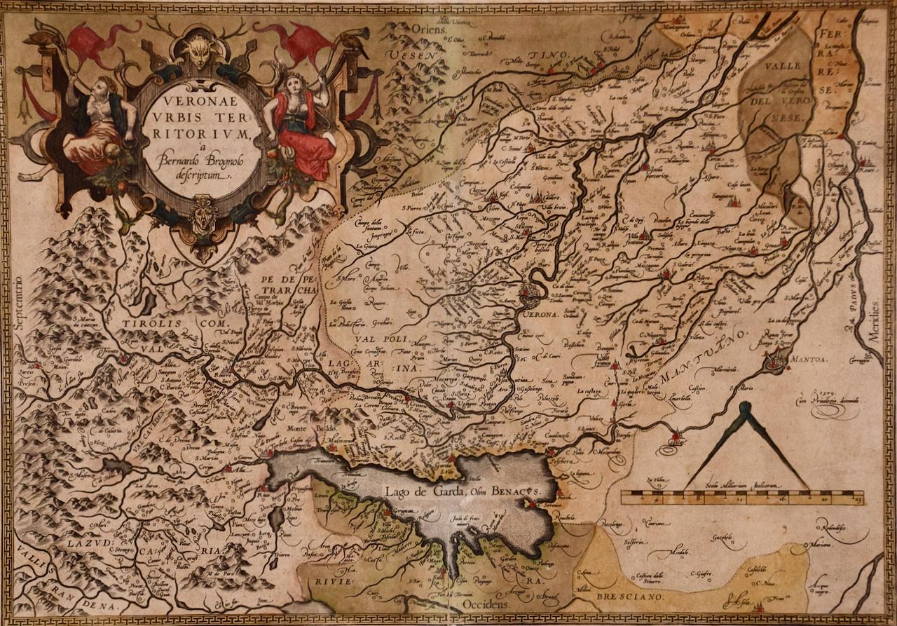 Northern Italy: A 16th Century Hand-colored Map by Abraham Ortelius For Sale 2