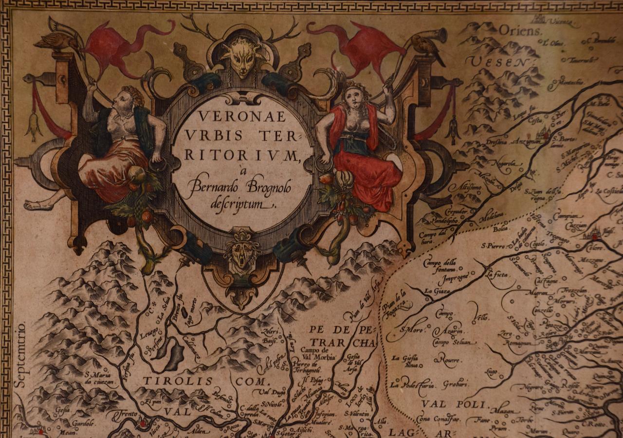 Northern Italy: A 16th Century Hand-colored Map by Abraham Ortelius For Sale 3