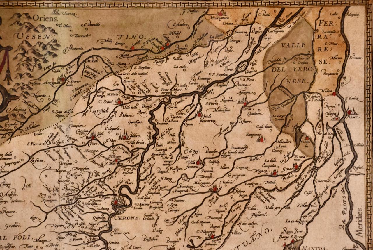 Norditalien: Eine handkolorierte Karte des 16. Jahrhunderts von Abraham Ortelius im Angebot 7