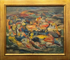 "Piscatory" Abraham P. Hankins, Modernist Composition of Fish, Abstracted Nature