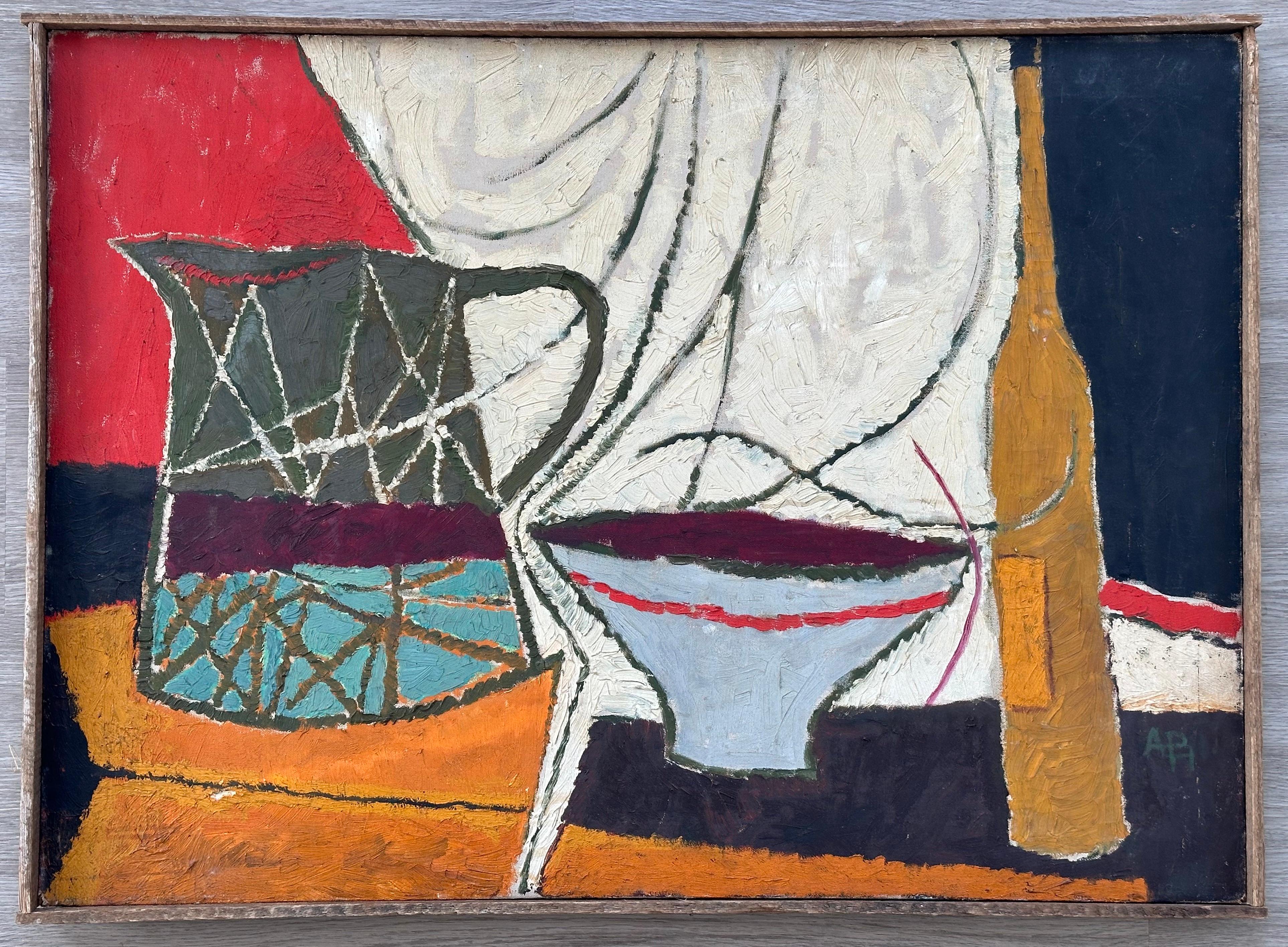 Abraham P. Hankins Abstract Painting - Still Life (Cubist painting) 