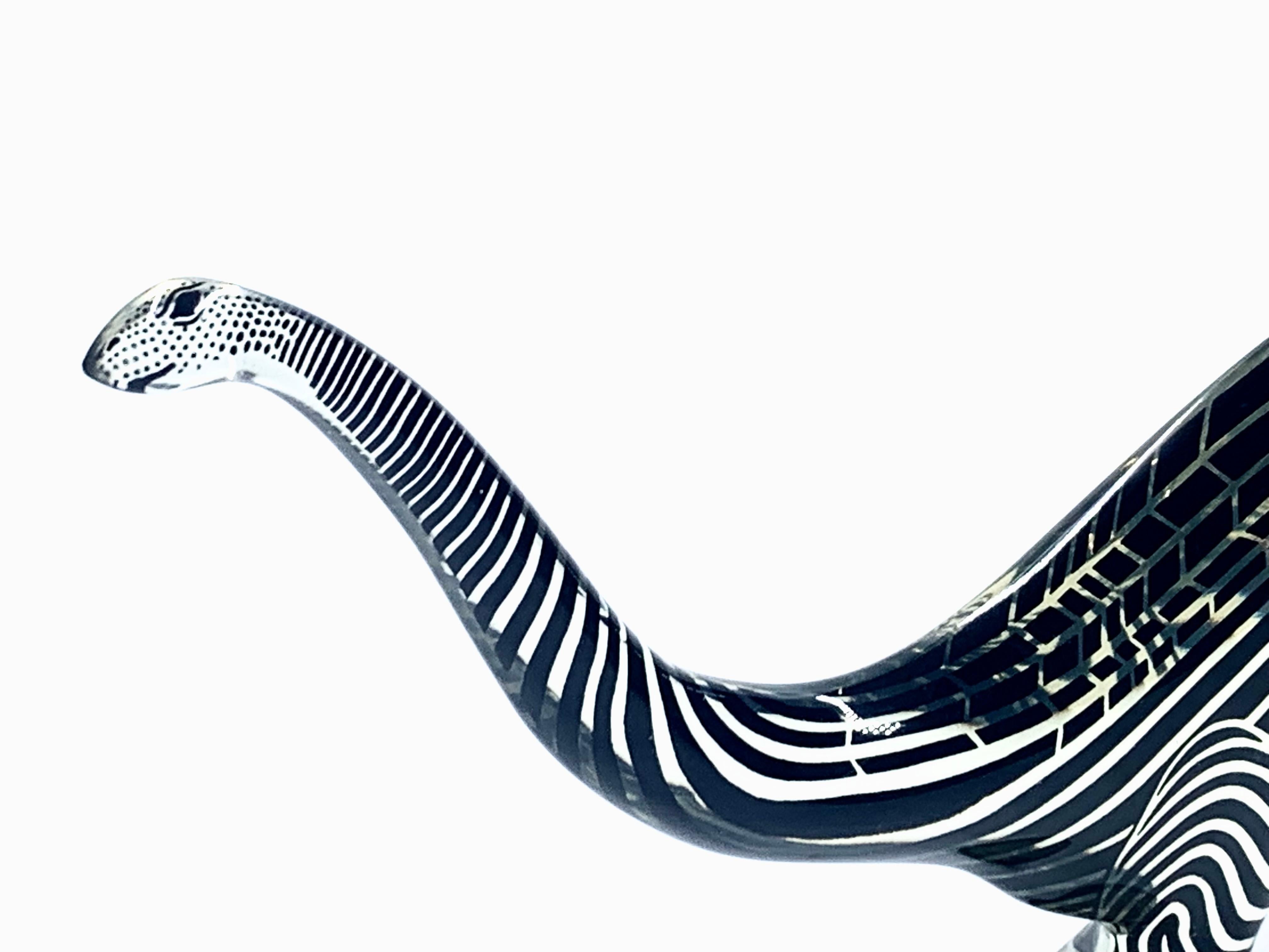 Mid-Century Modern Abraham Palatnik, a very rare Brontosaurus, in black, Brazil, c.1970.