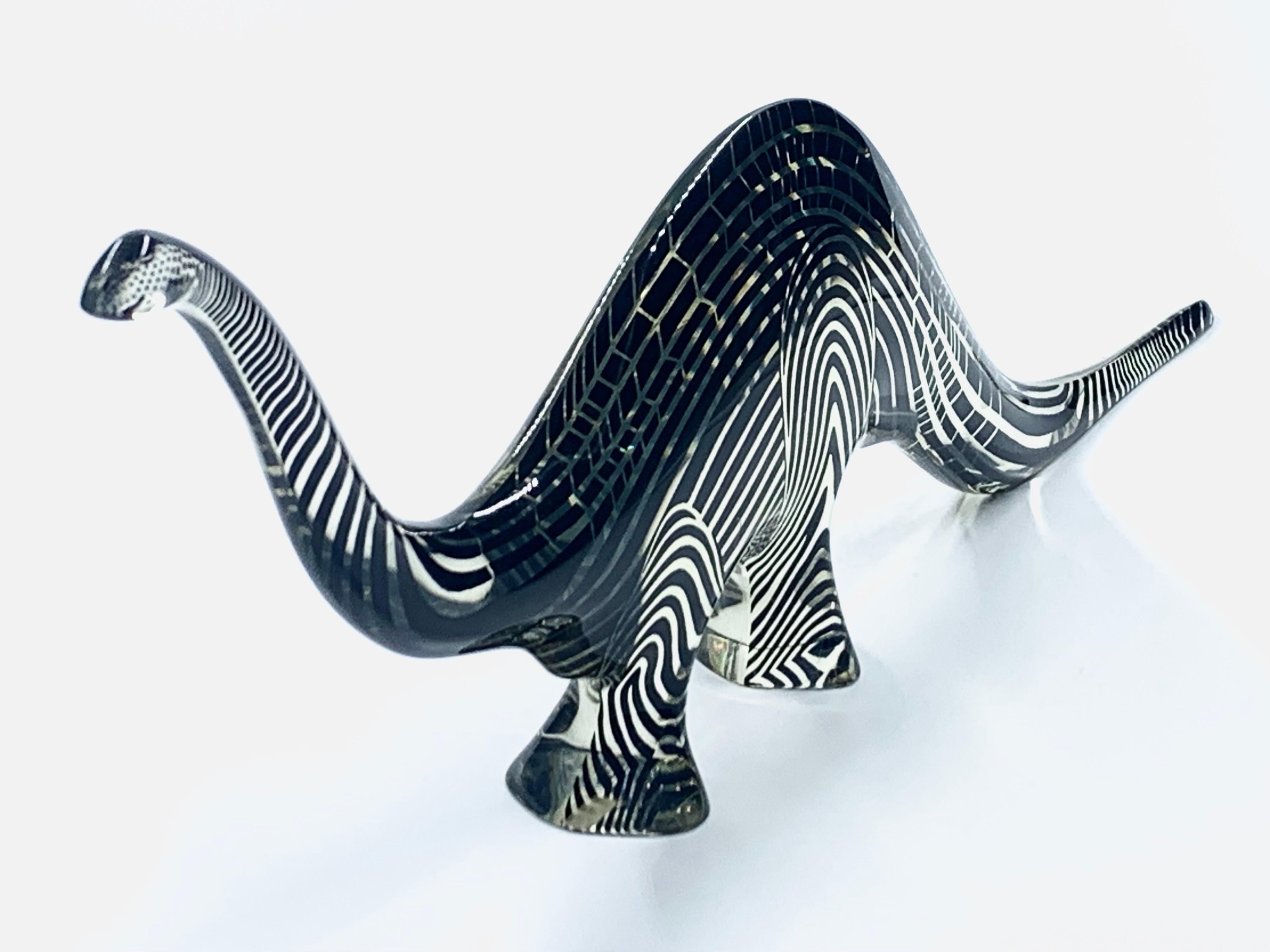 Molded Abraham Palatnik, a very rare Brontosaurus, in black, Brazil, c.1970.