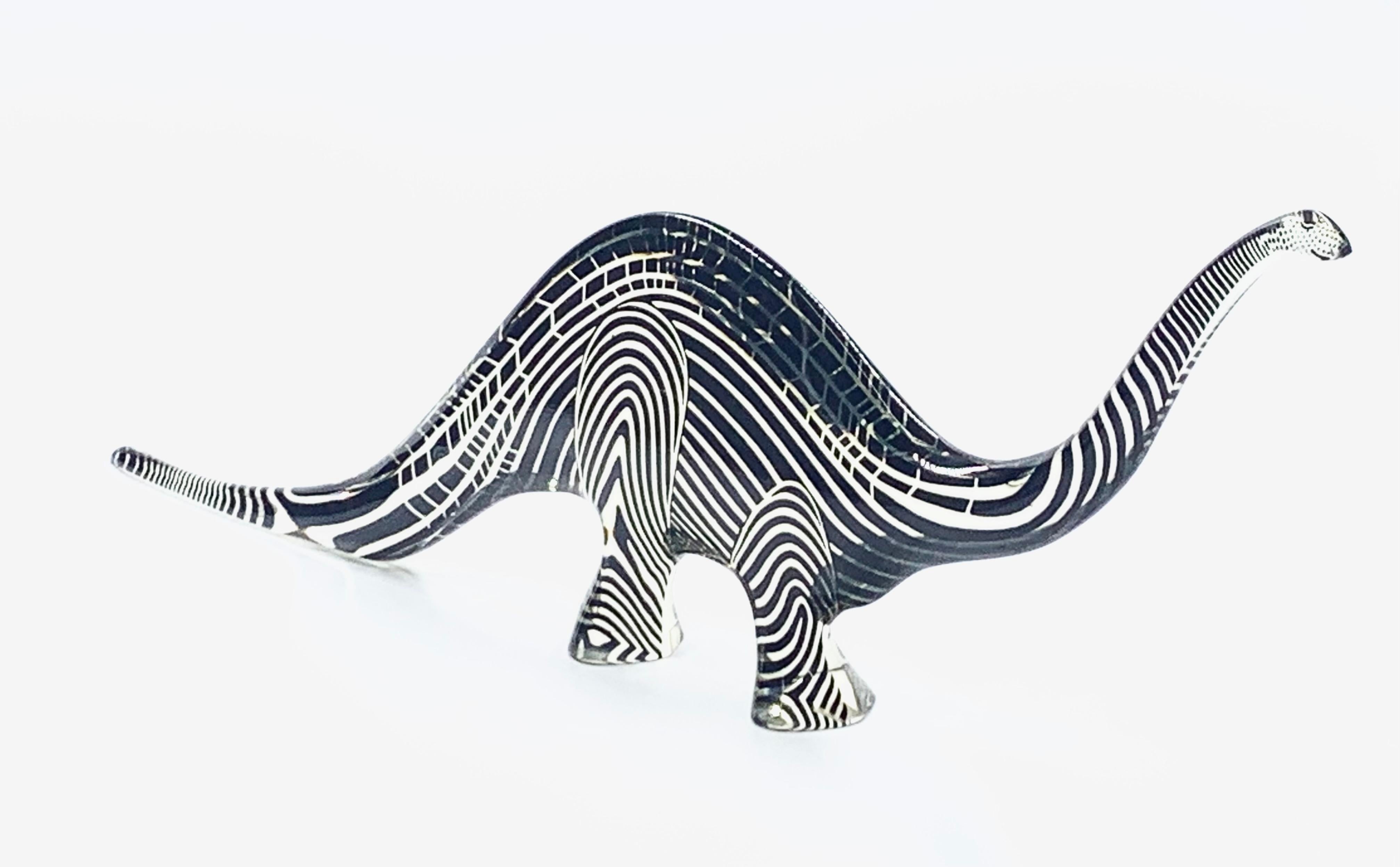Lucite Abraham Palatnik, a very rare Brontosaurus, in black, Brazil, c.1970.