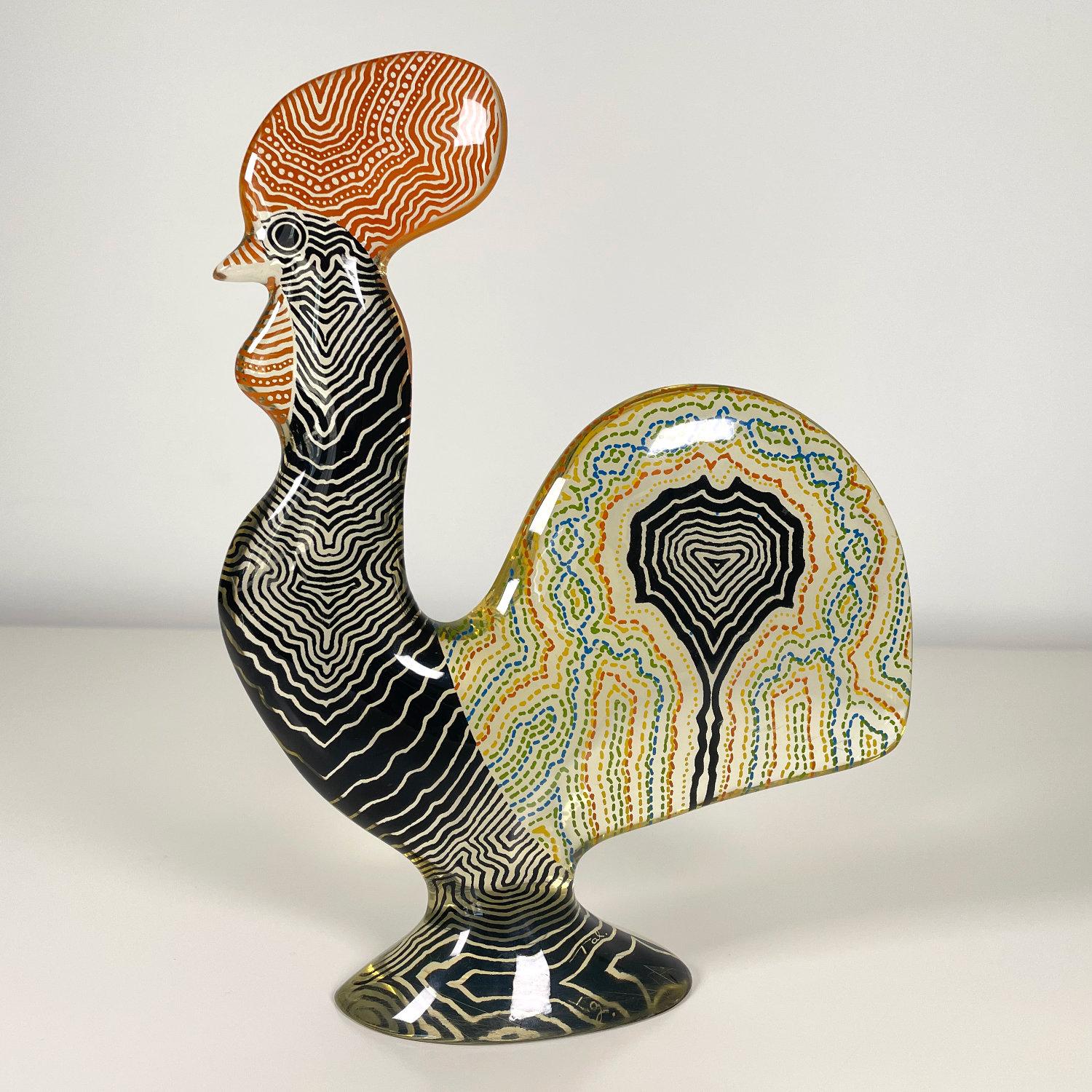 Abraham Palatnik Acrylic Rooster Figurine For Sale 7