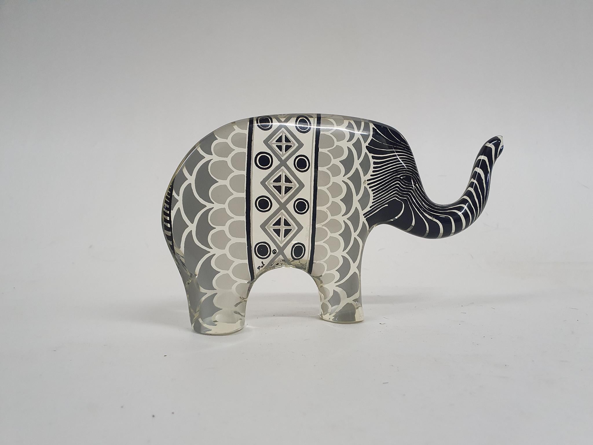 Mid-Century Modern Abraham Palatnik Glass Elephant, Brazil, 1970s