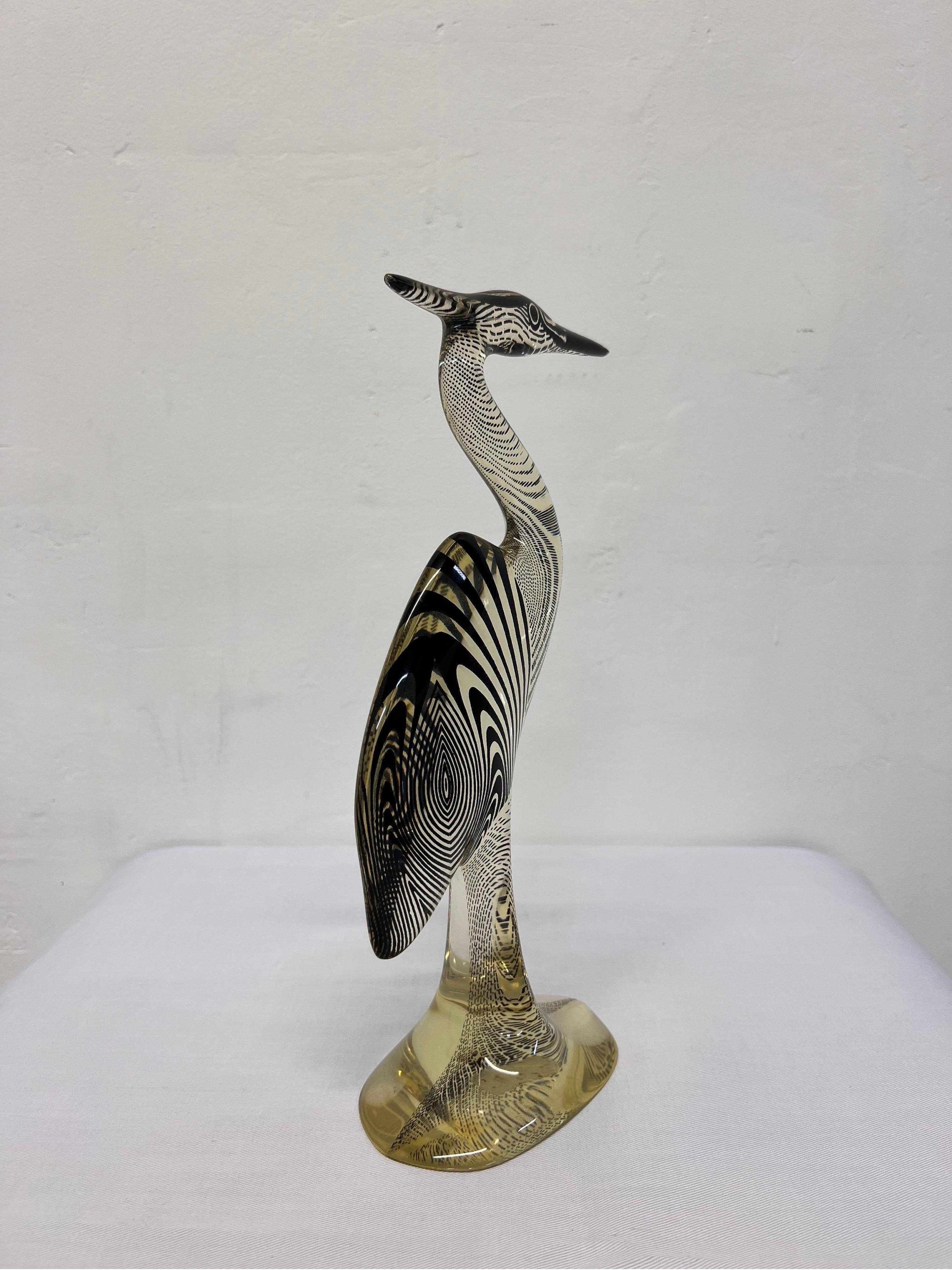 Abraham Palatnik Kinetic Resin Heron Sculpture, Brazil, 1960s 3