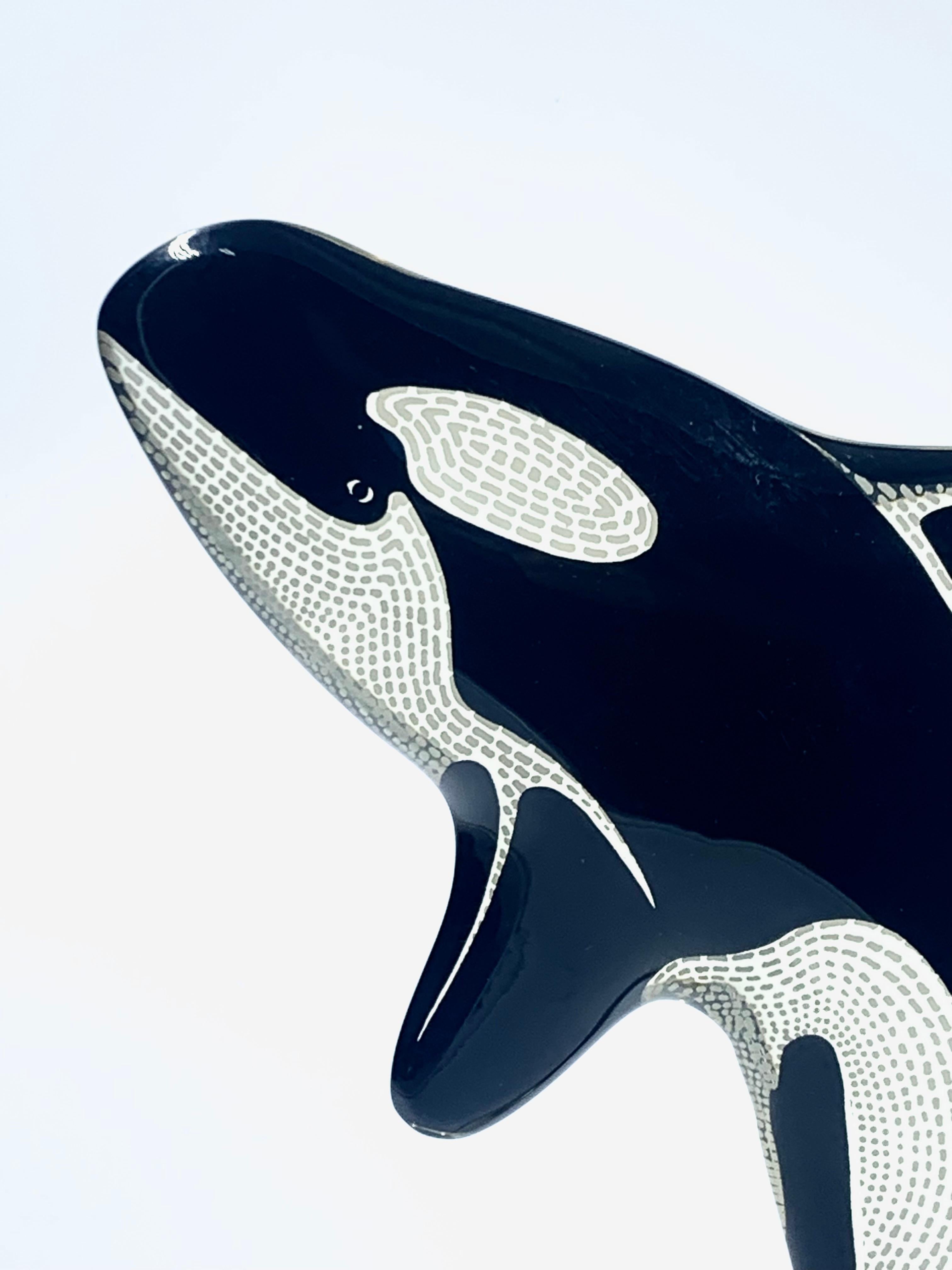 A large lucite Orca by Palatnik in black, signed in the piece, ‘Pal’.
It retains its paper label to the base, ‘Made in Brazil’
In excellent condition from the 1970’s.