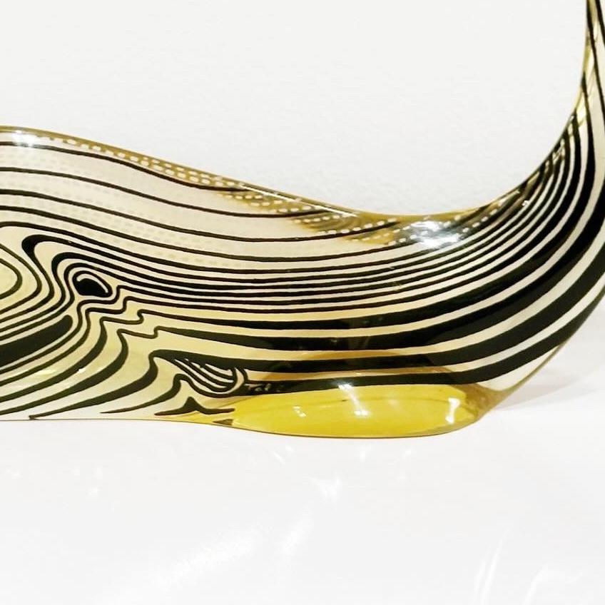 Molded Abraham Palatnik Lucite Acrylic Jumbo Whale 1970s Brazil Op Art