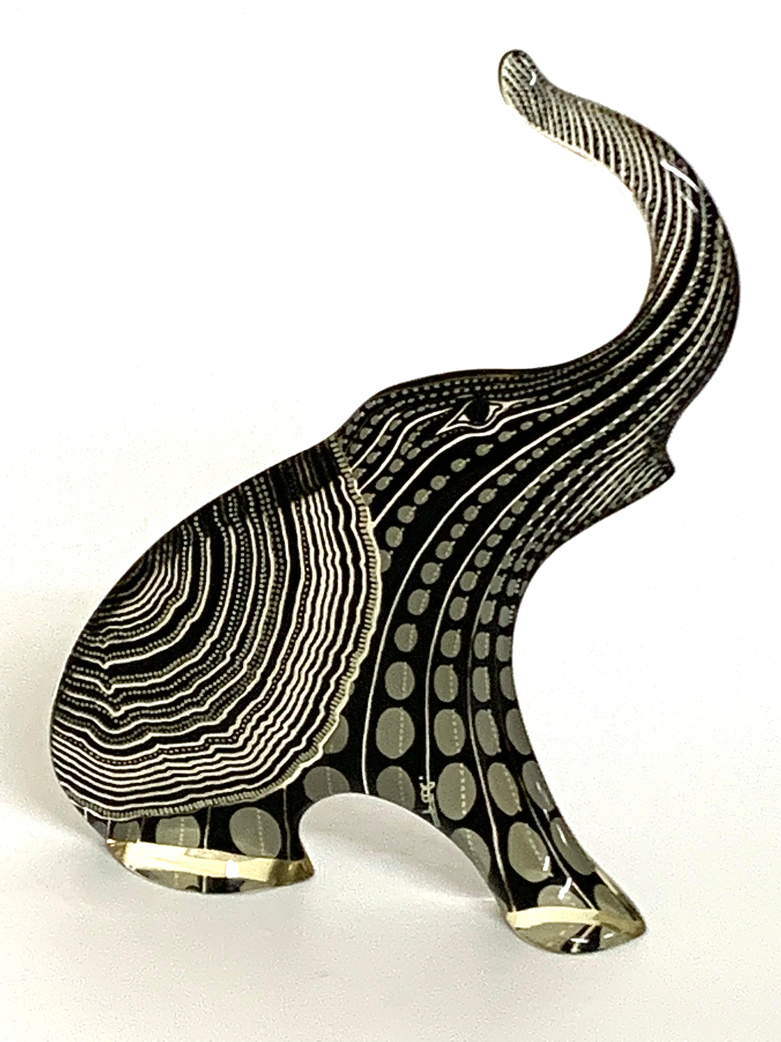 Brazilian Abraham Palatnik Lucite Black Elephant Brazil, c1970 For Sale
