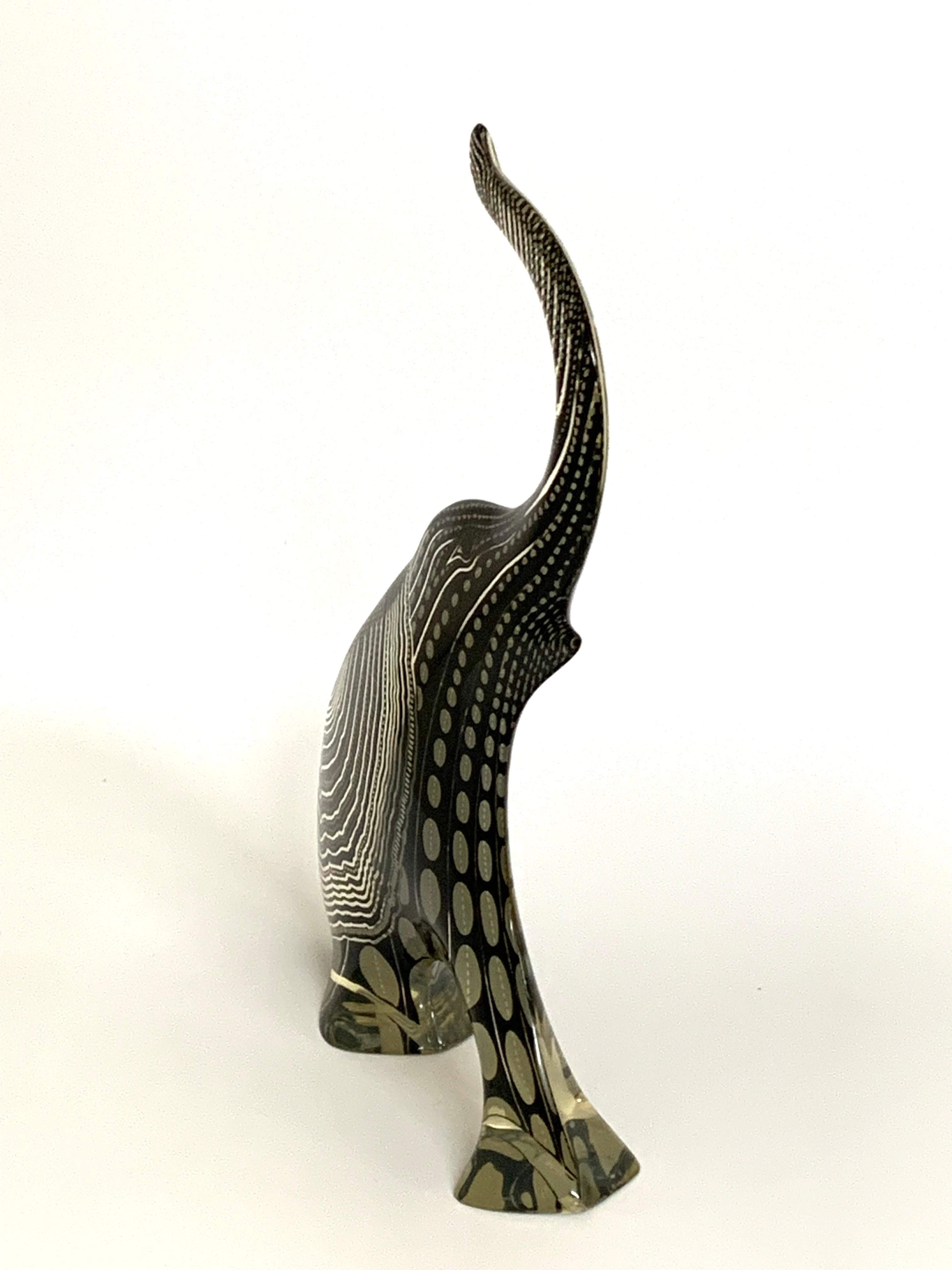 Abraham Palatnik Lucite Black Elephant, Brazil, c1970 In Good Condition For Sale In Pymble, NSW