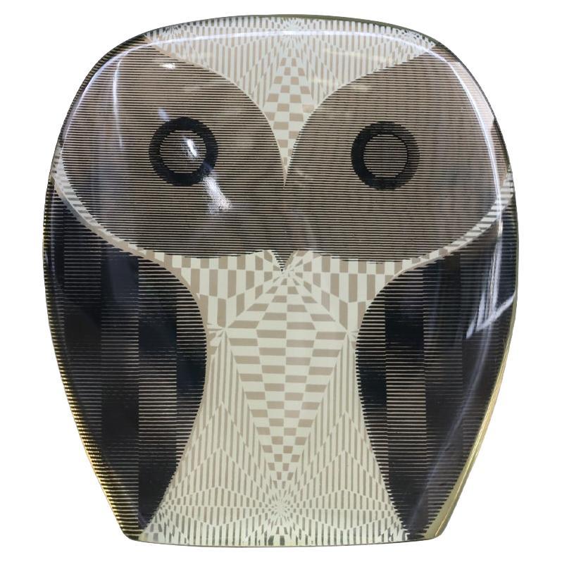 Abraham Palatnik Lucite Optic Art Owl Sculpture For Sale