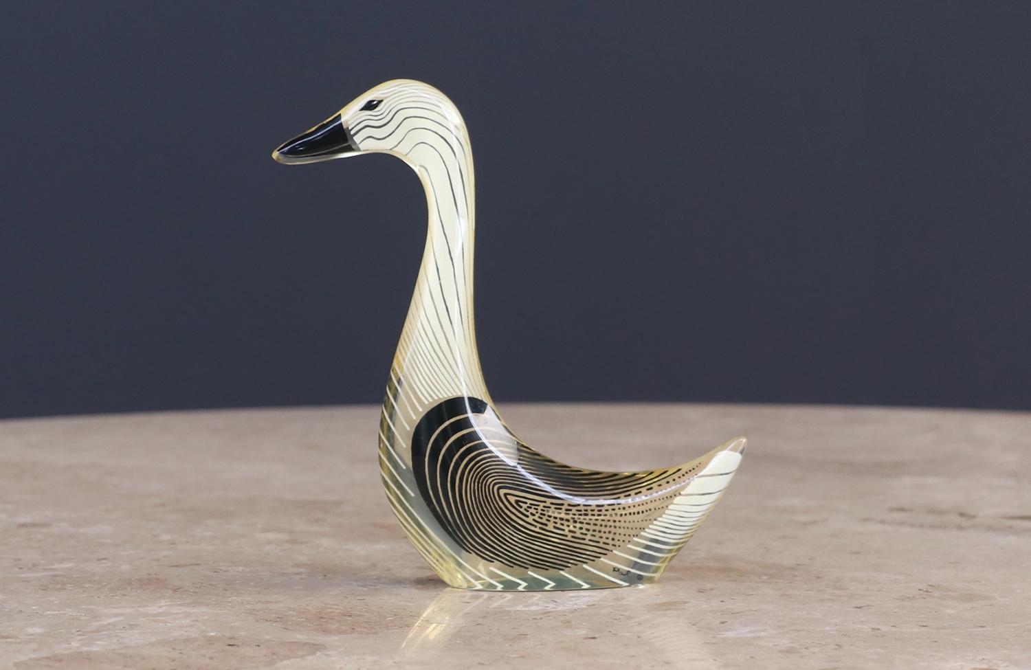 Abraham Palatnik Lucite Optic Art Swan Sculpture 
