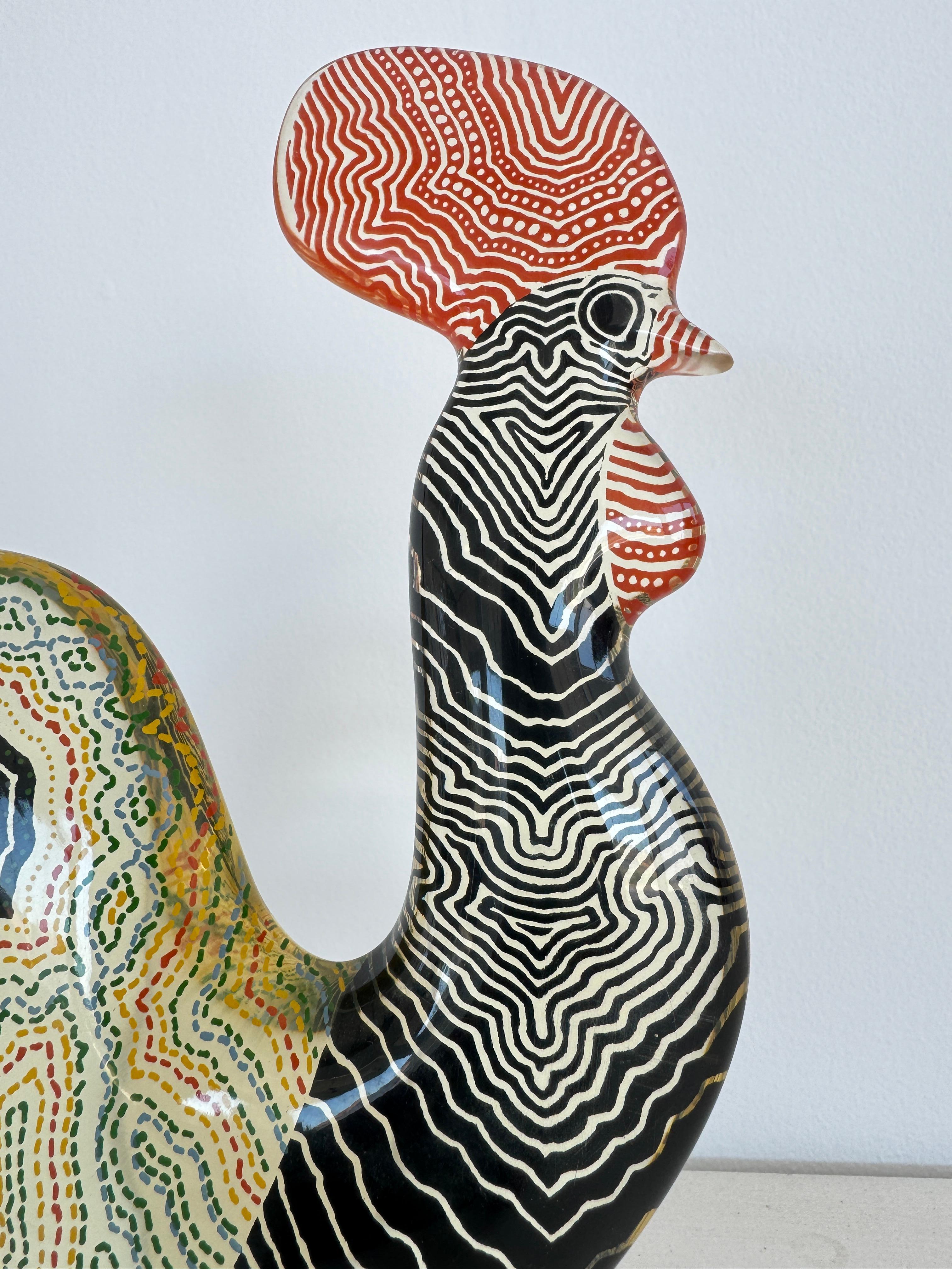 Abraham Palatnik Modernist Rooster Skulptur aus mehrfarbigem Acrylharz, Brasilien im Angebot 4