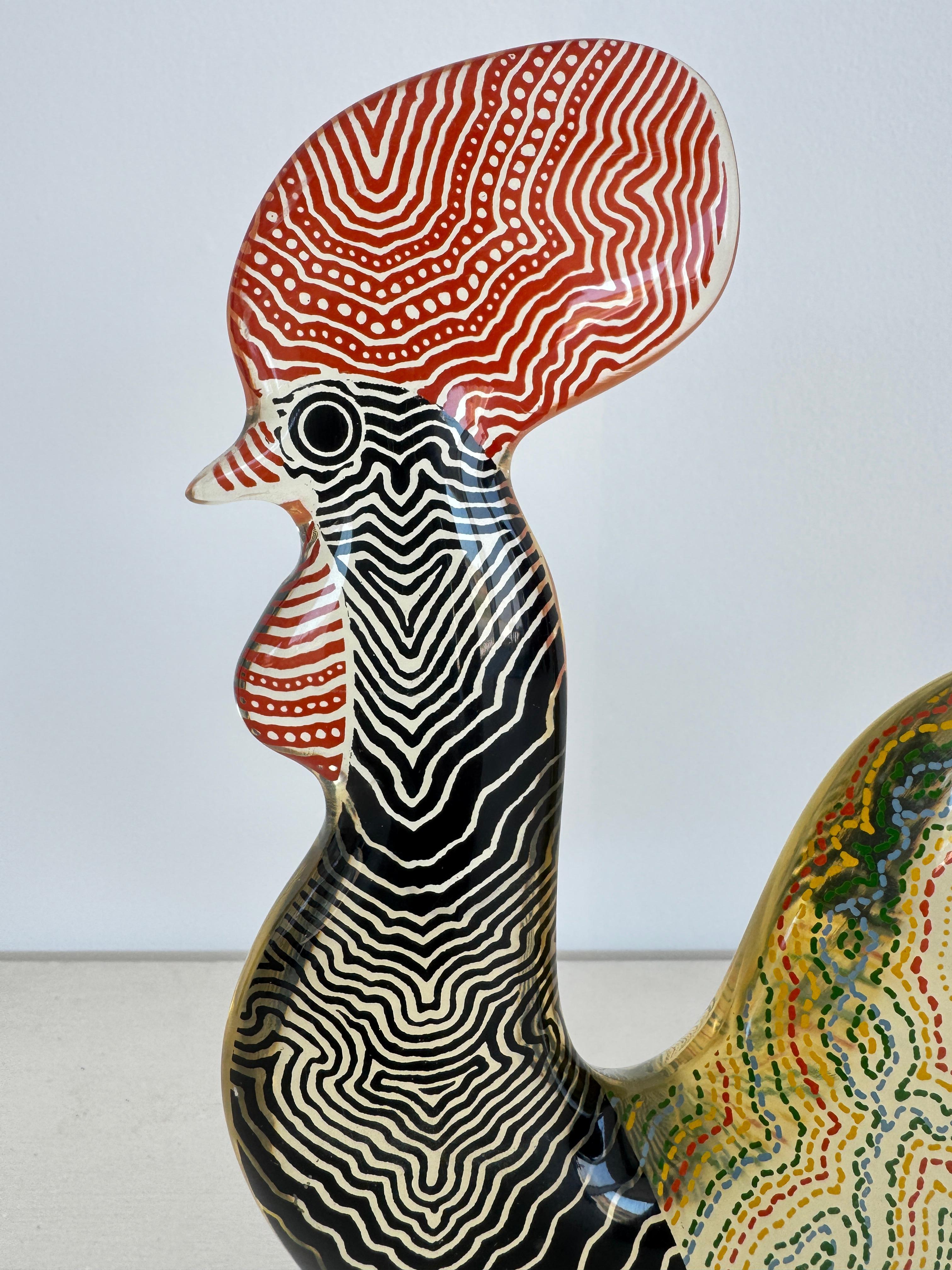 Abraham Palatnik Modernist Rooster Skulptur aus mehrfarbigem Acrylharz, Brasilien im Angebot 7