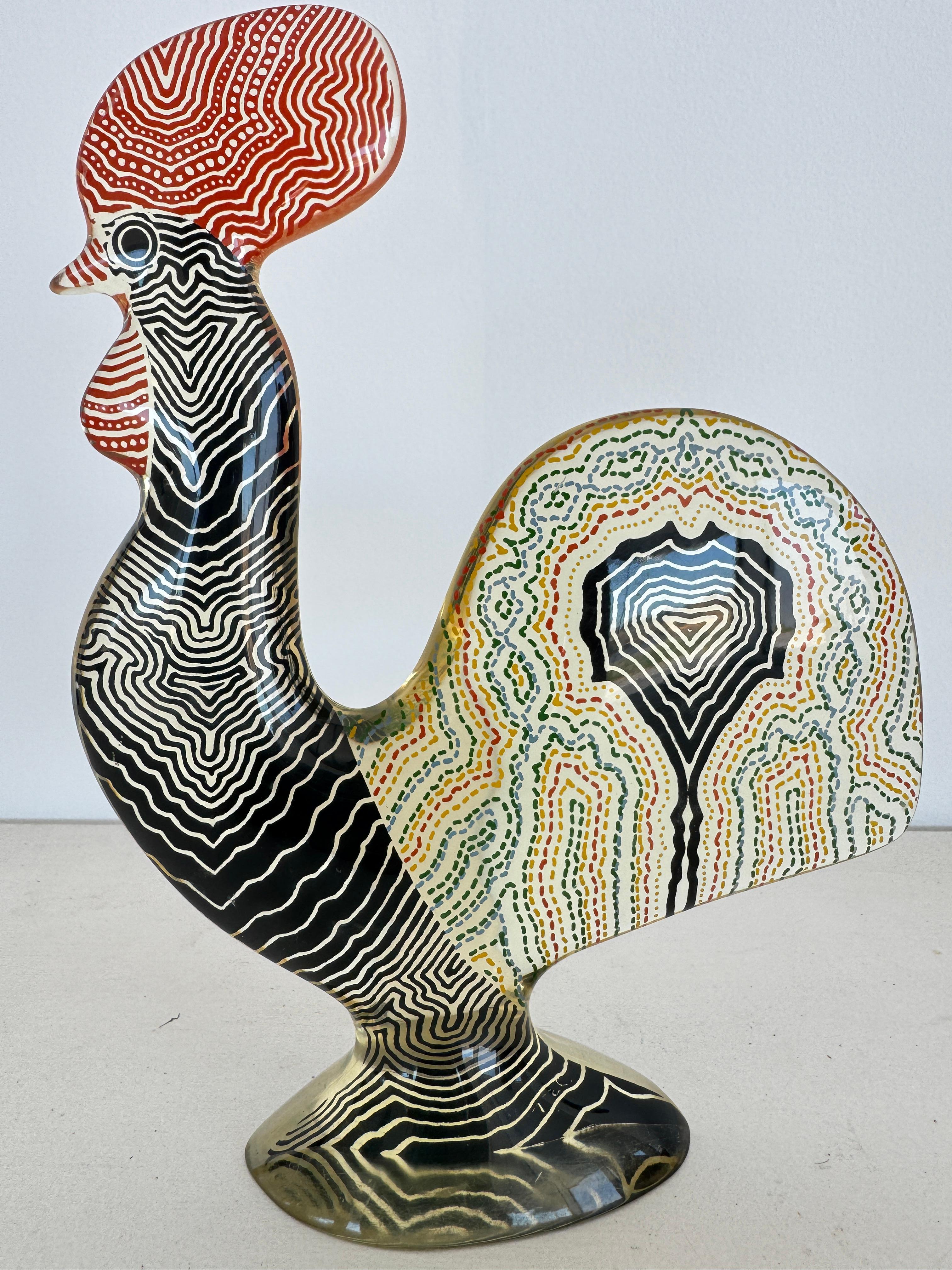 Abraham Palatnik Modernist Rooster Skulptur aus mehrfarbigem Acrylharz, Brasilien im Angebot 8