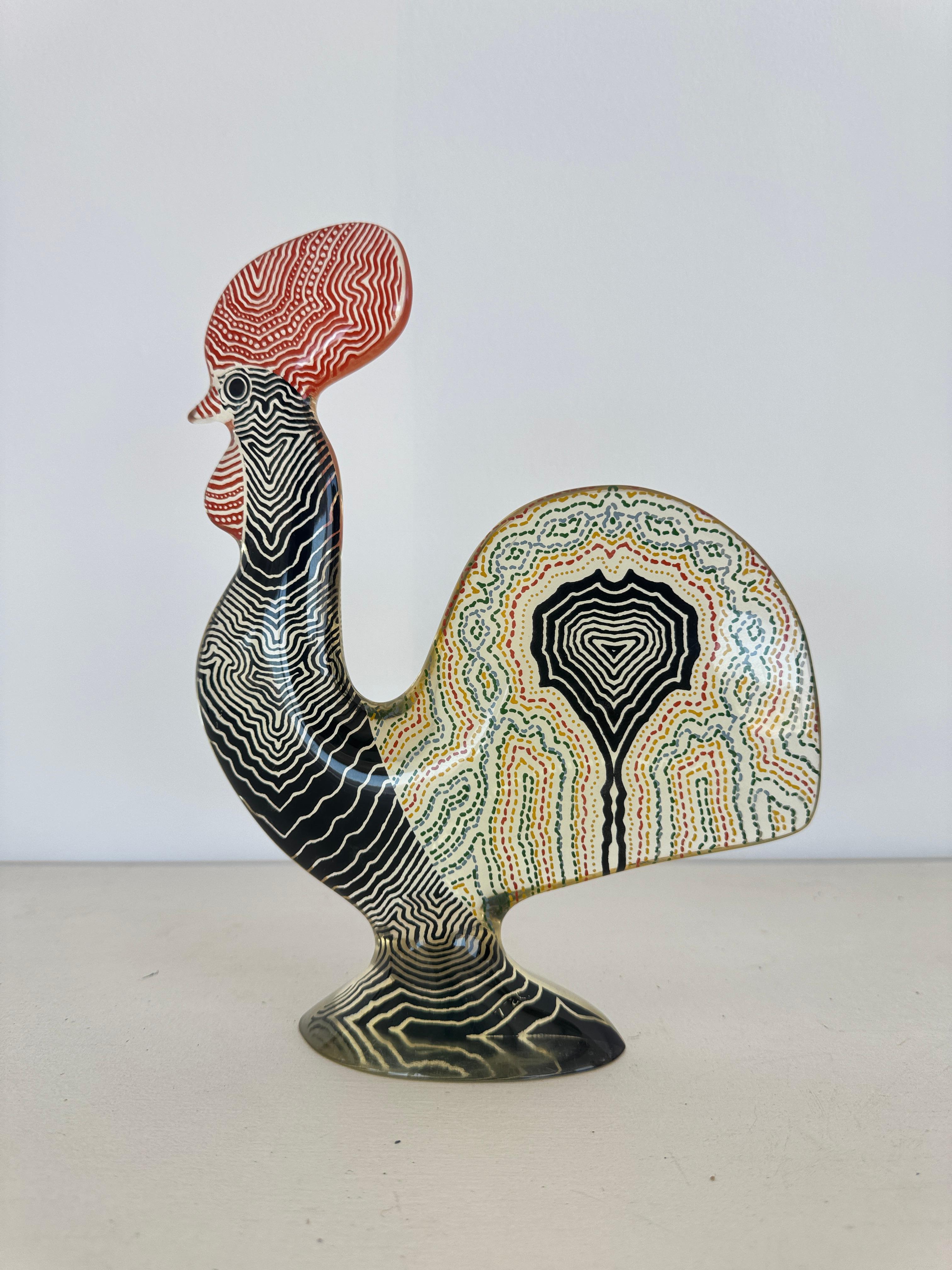 Abraham Palatnik Modernist Rooster Skulptur aus mehrfarbigem Acrylharz, Brasilien im Angebot 12